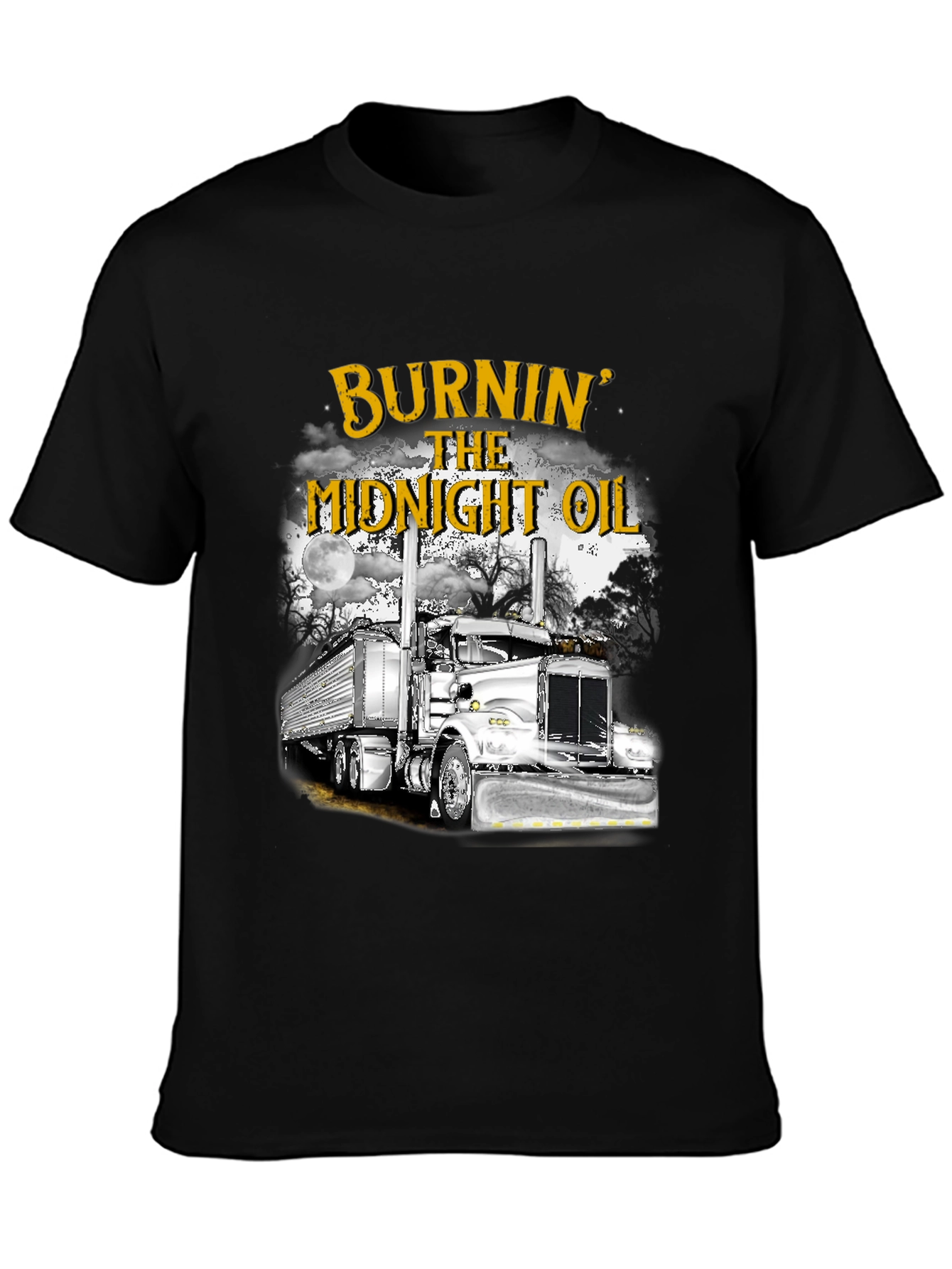 Burnin The Midnight Oil Trucker T-Shirt