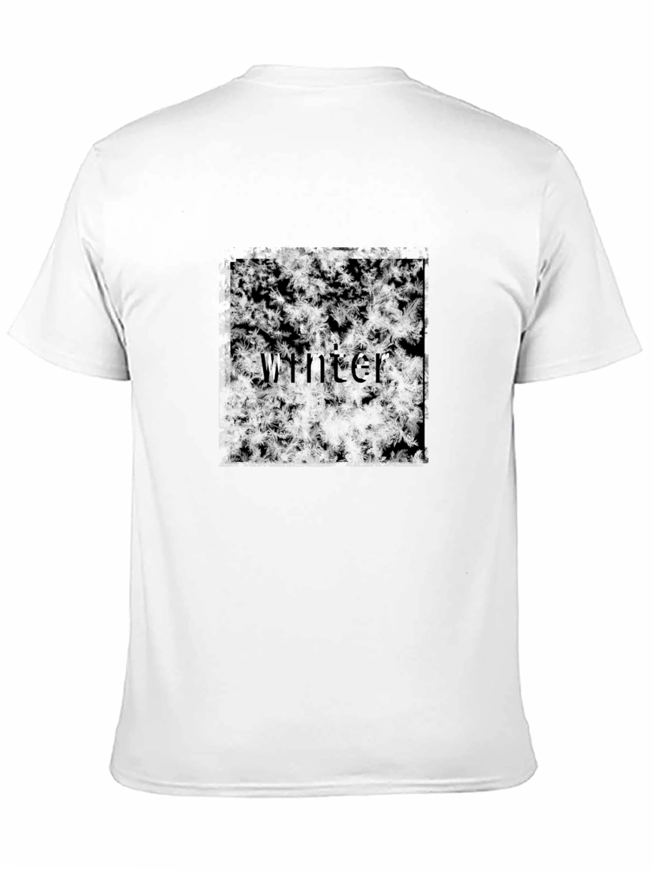 Winter Snowflake T-Shirt - Black Crew Neck