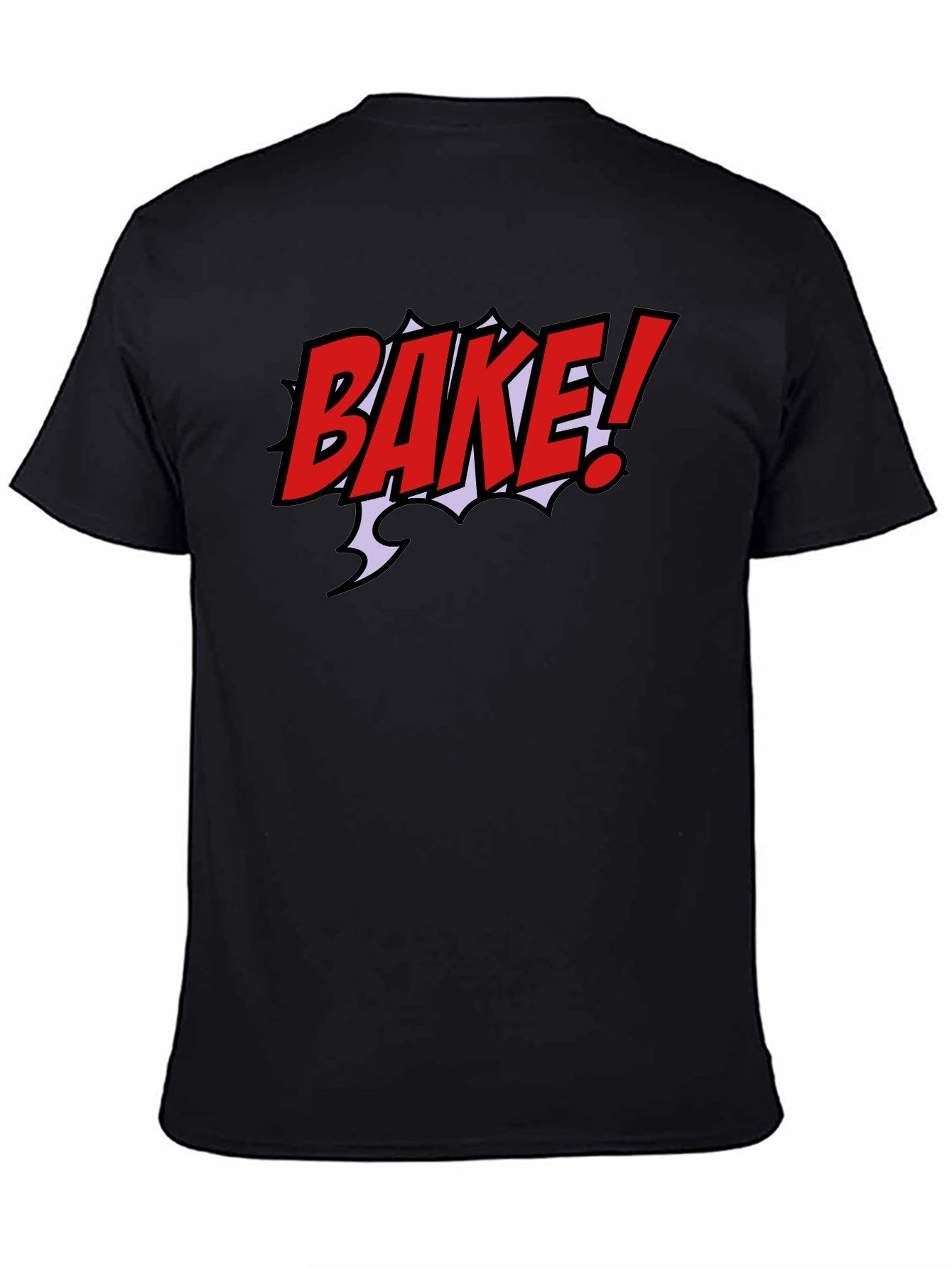Bake! Graphic T-Shirt - Bold Red Comic Style Design
