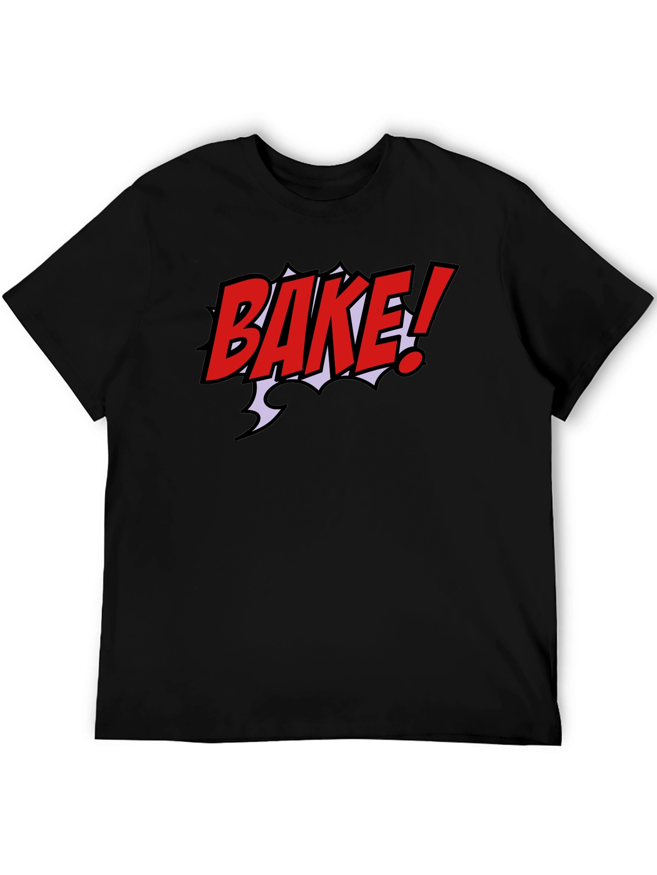 Bake! Graphic T-Shirt - Bold Red Comic Style Design