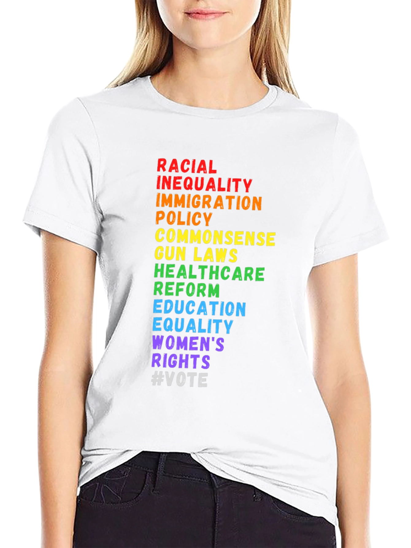 Equality Black T-Shirt: Rights and Justice