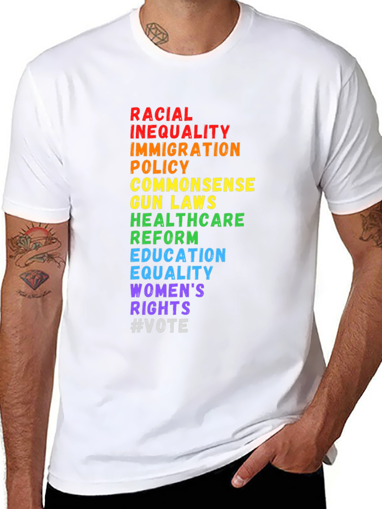 Equality Black T-Shirt: Rights and Justice