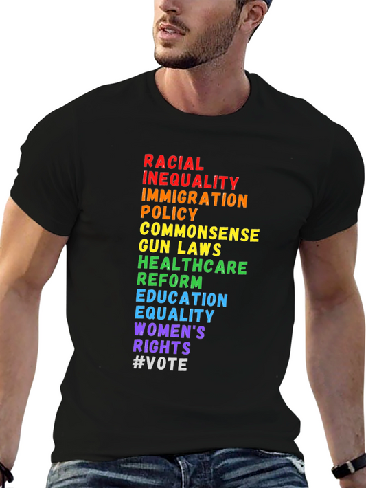 Equality Black T-Shirt: Rights and Justice