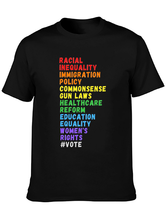 Equality Black T-Shirt: Rights and Justice