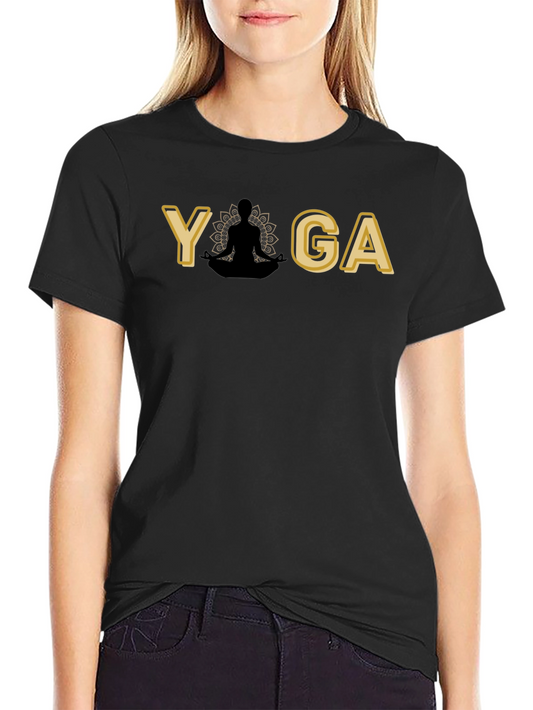 Yoga Pose Graphic Black T-Shirt for Men