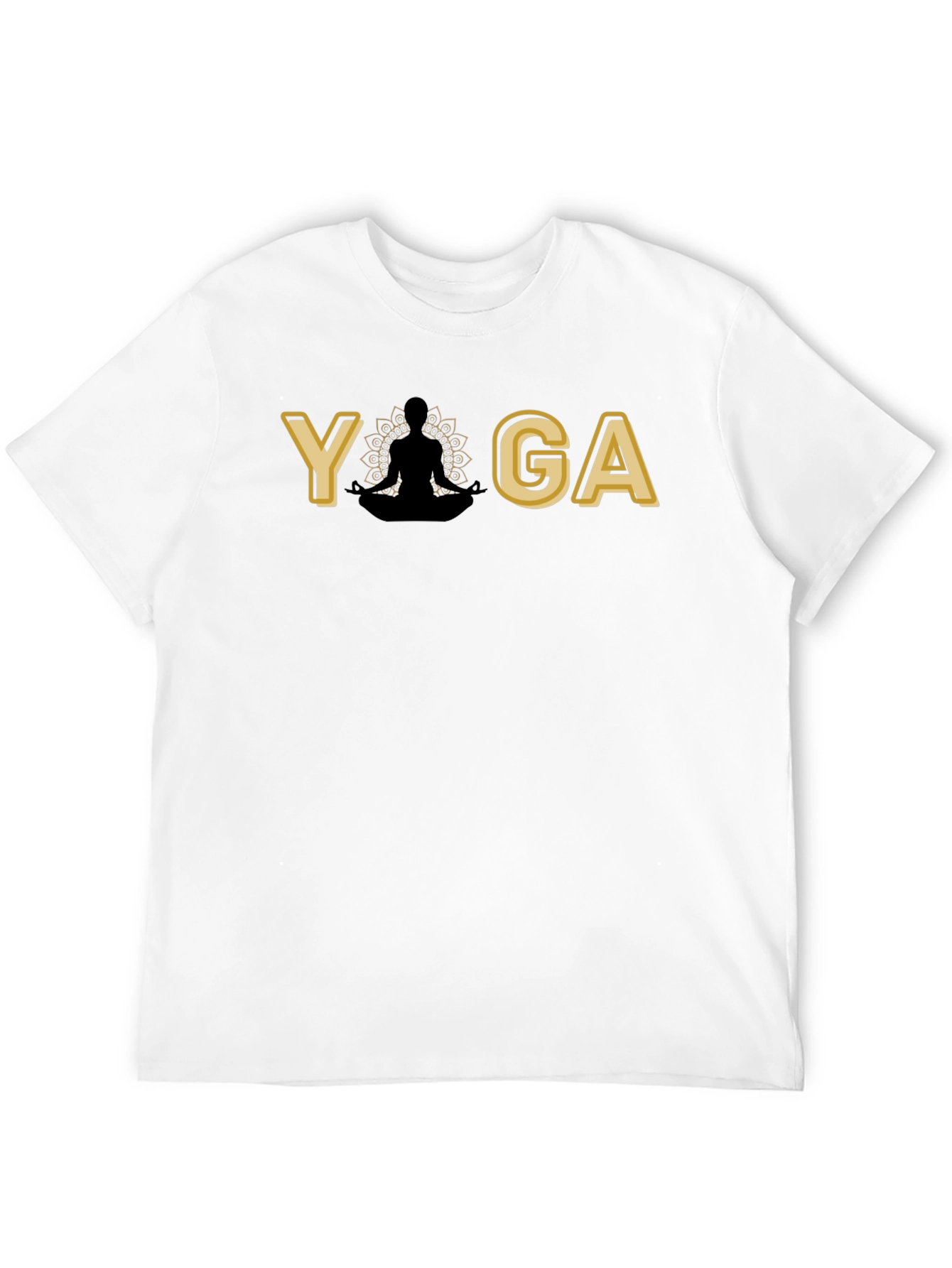 Yoga Pose Graphic Black T-Shirt for Men