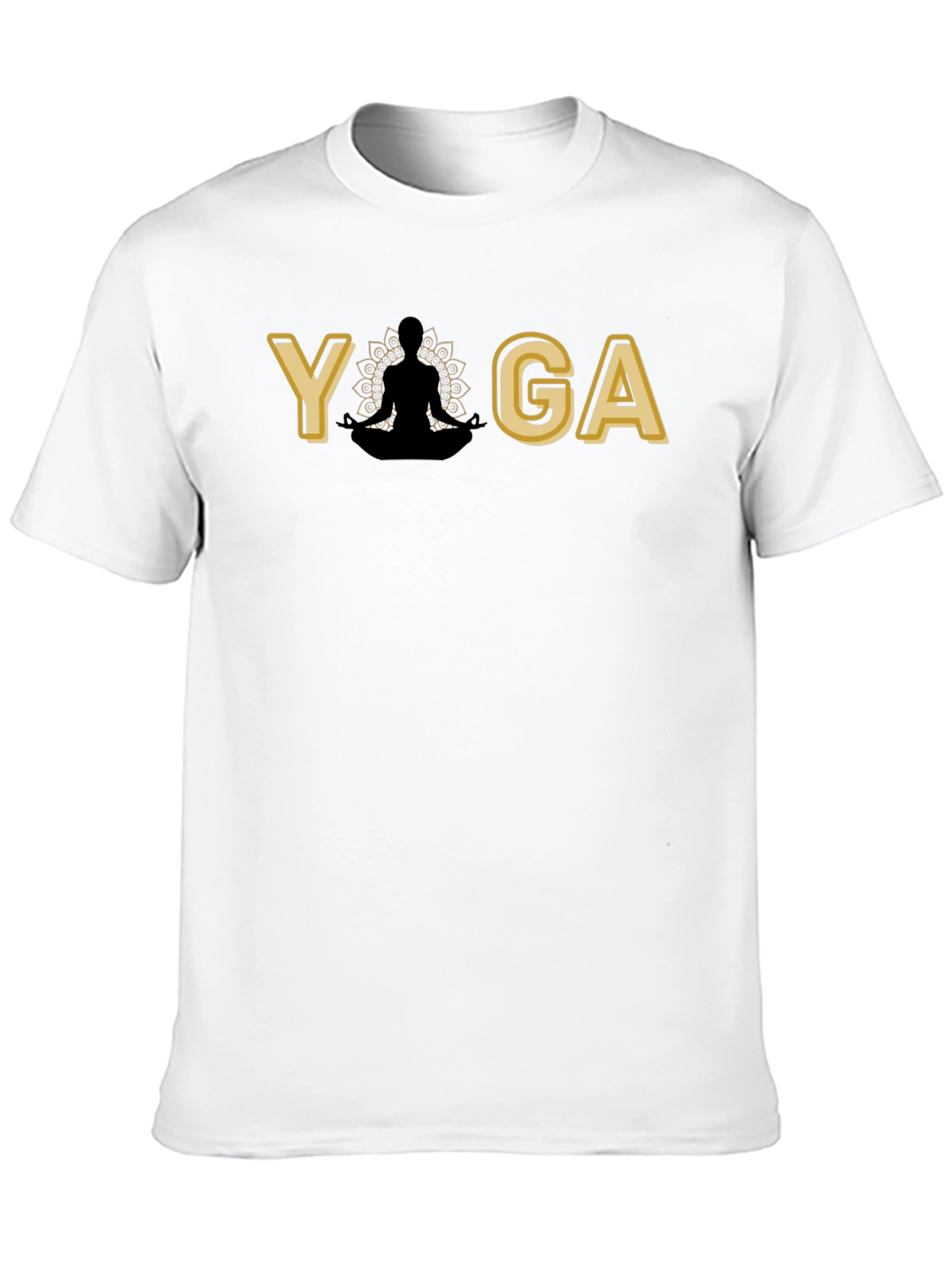 Yoga Pose Graphic Black T-Shirt for Men