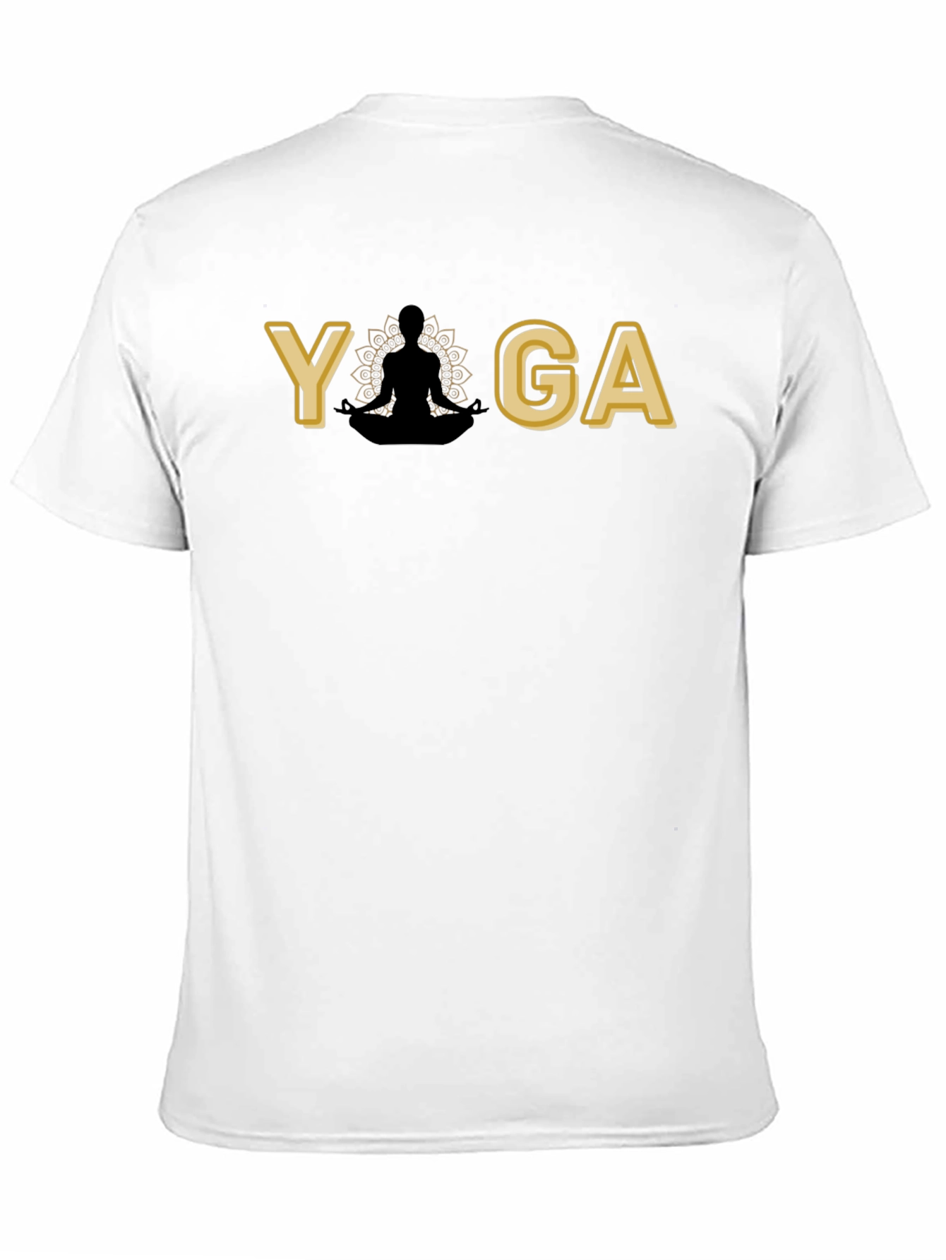 Yoga Pose Graphic Black T-Shirt for Men