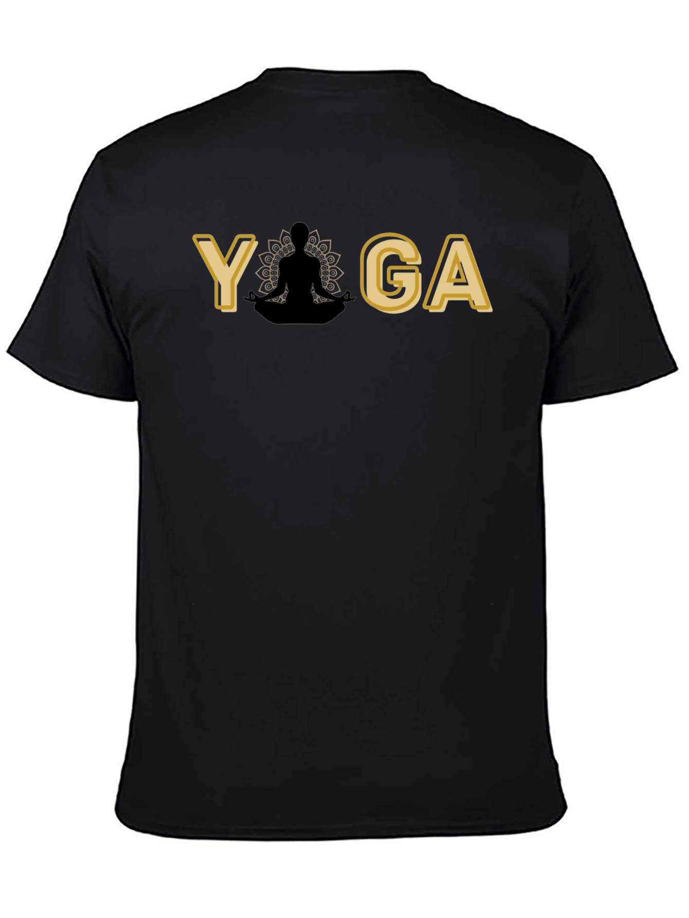 Yoga Pose Graphic Black T-Shirt for Men
