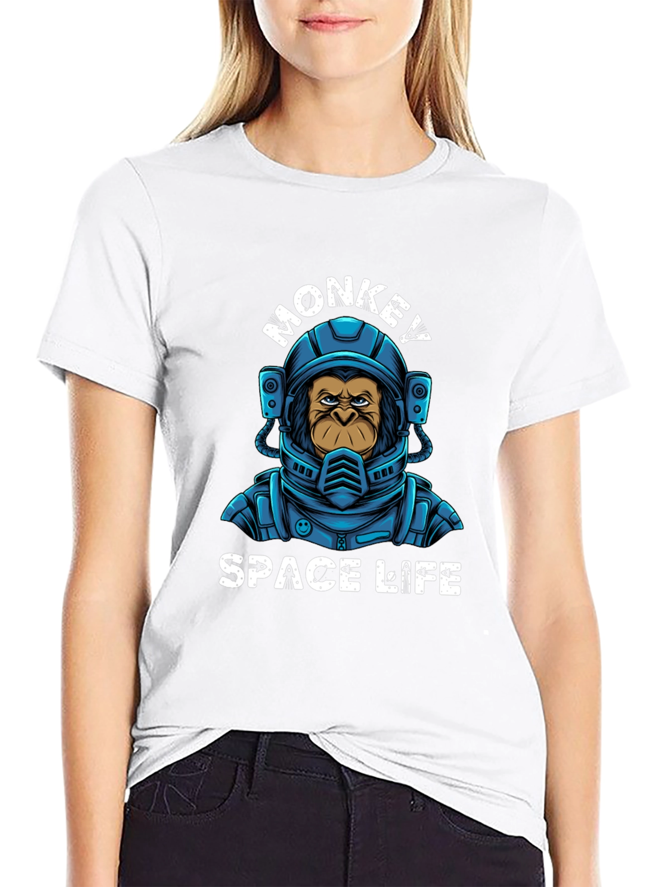 Monkey Space Life Graphic T-Shirt