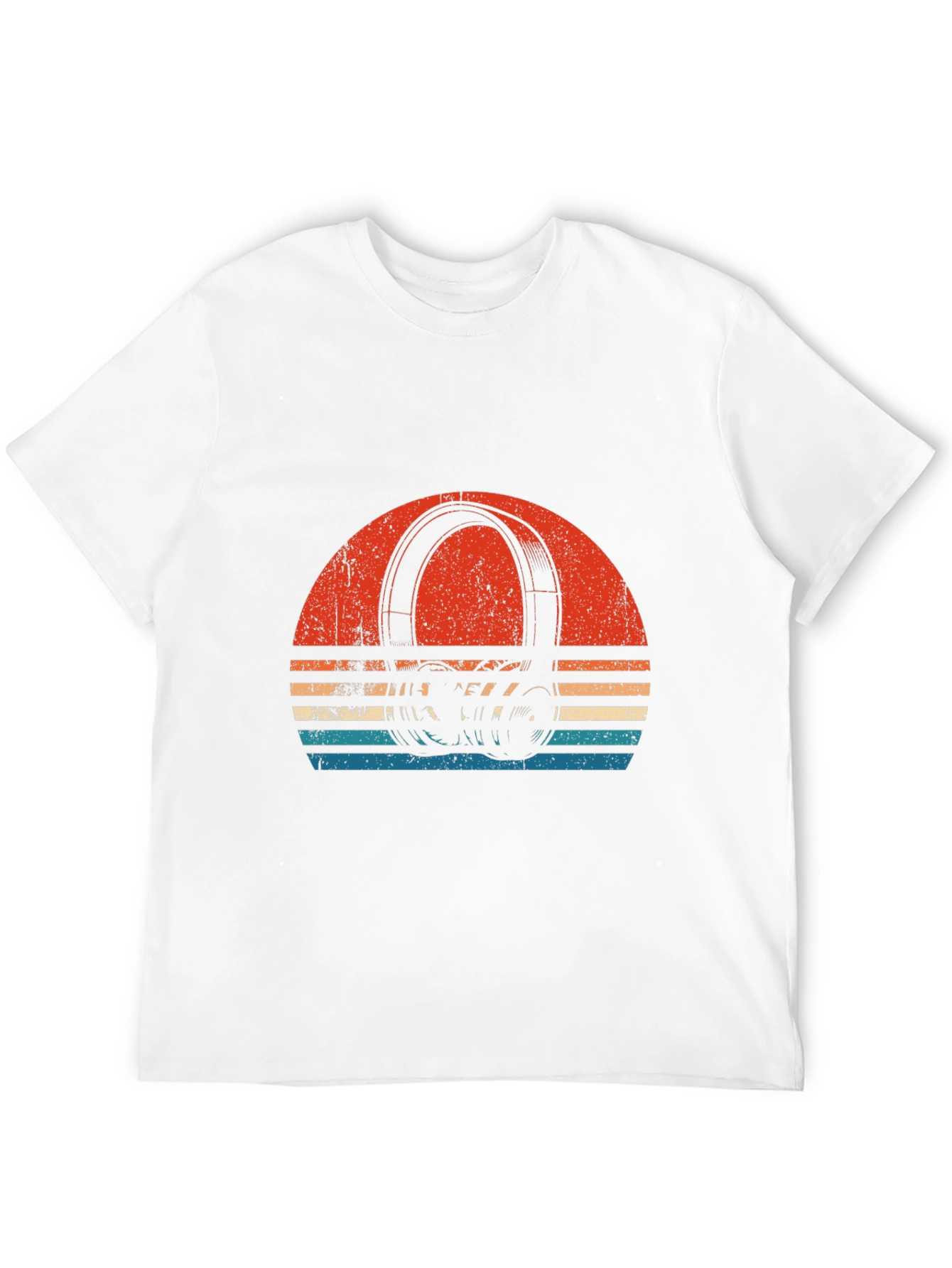 Retro Headphone Sunset Graphic T-Shirt
