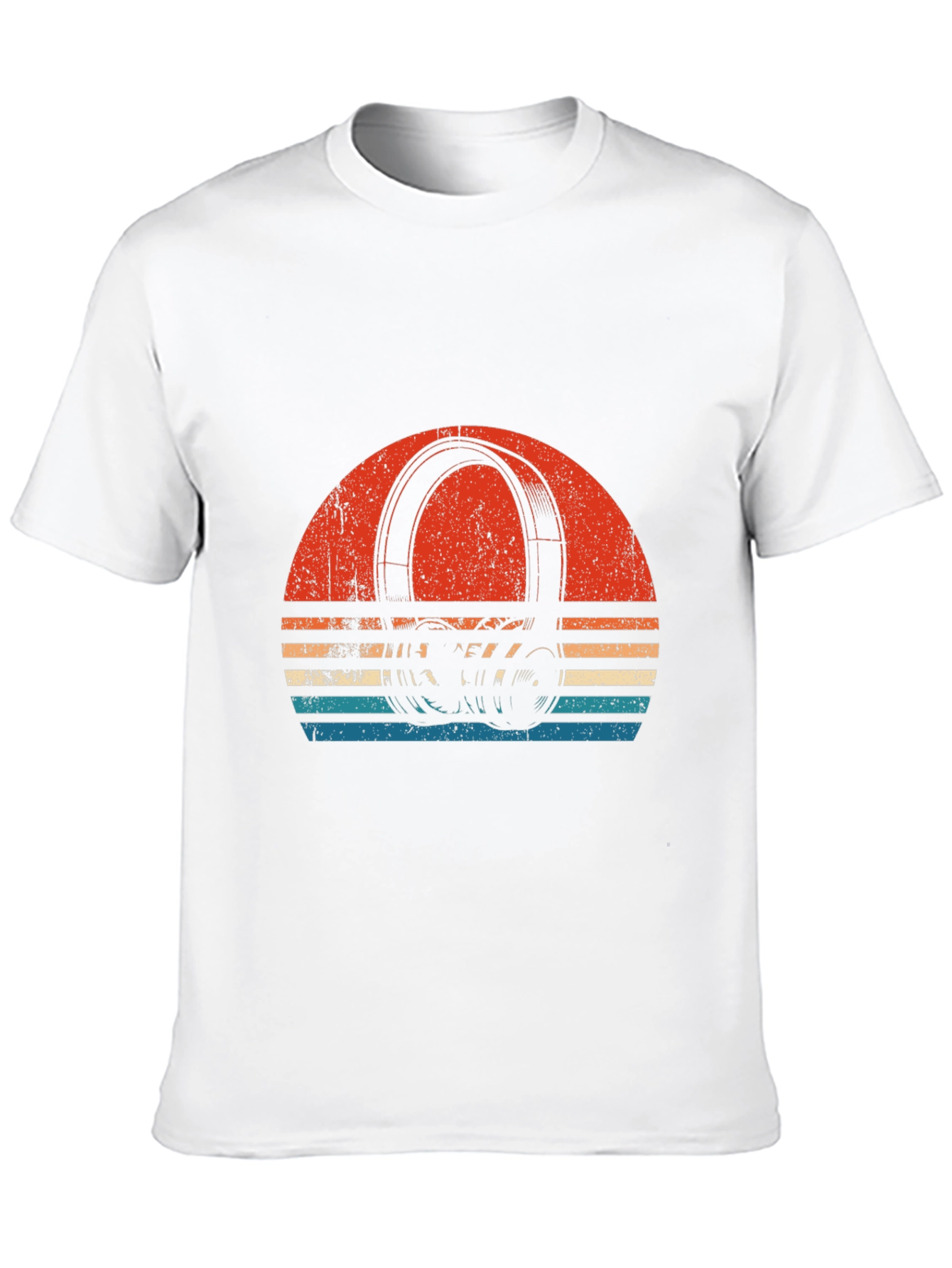 Retro Headphone Sunset Graphic T-Shirt