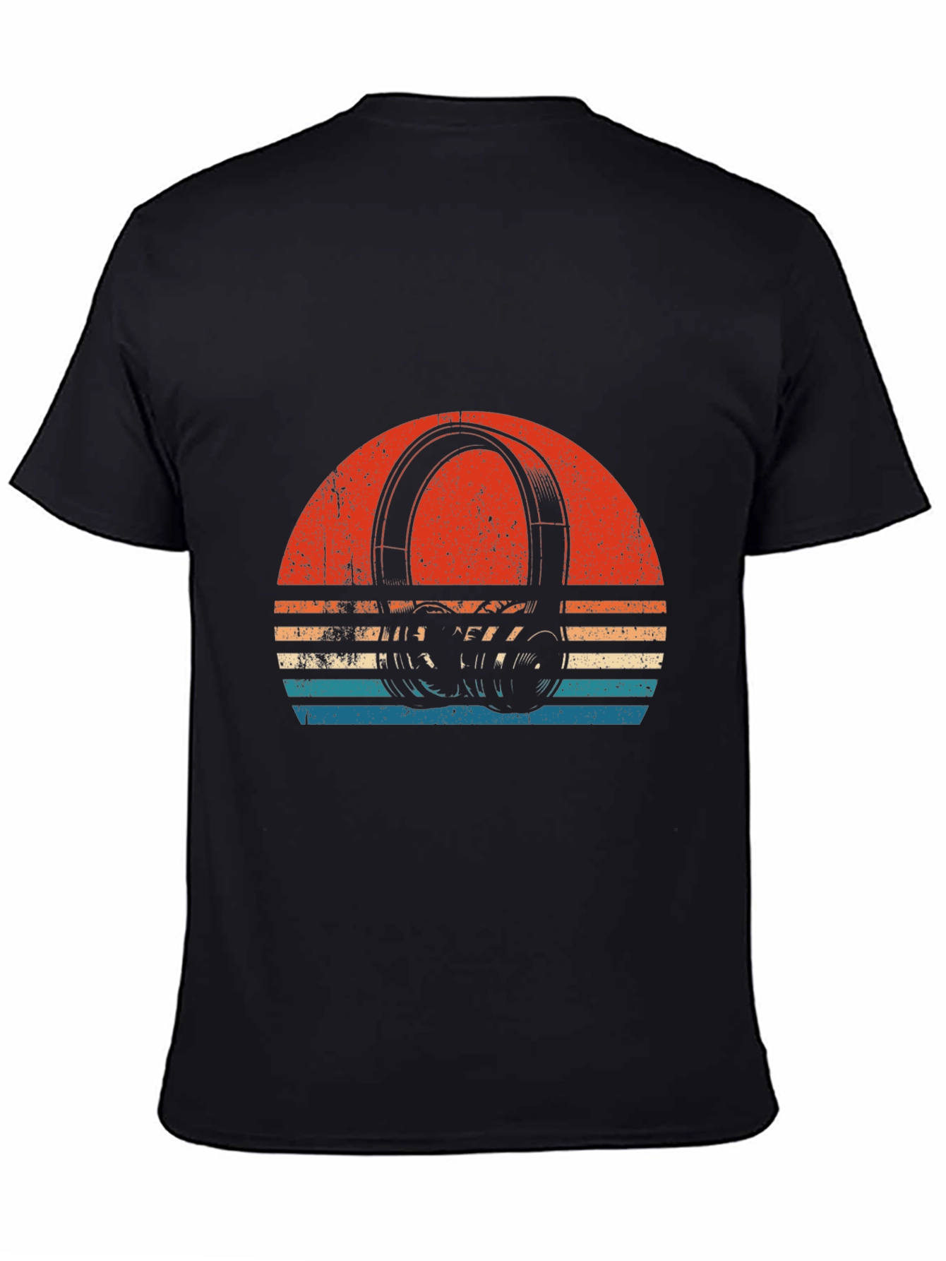 Retro Headphone Sunset Graphic T-Shirt
