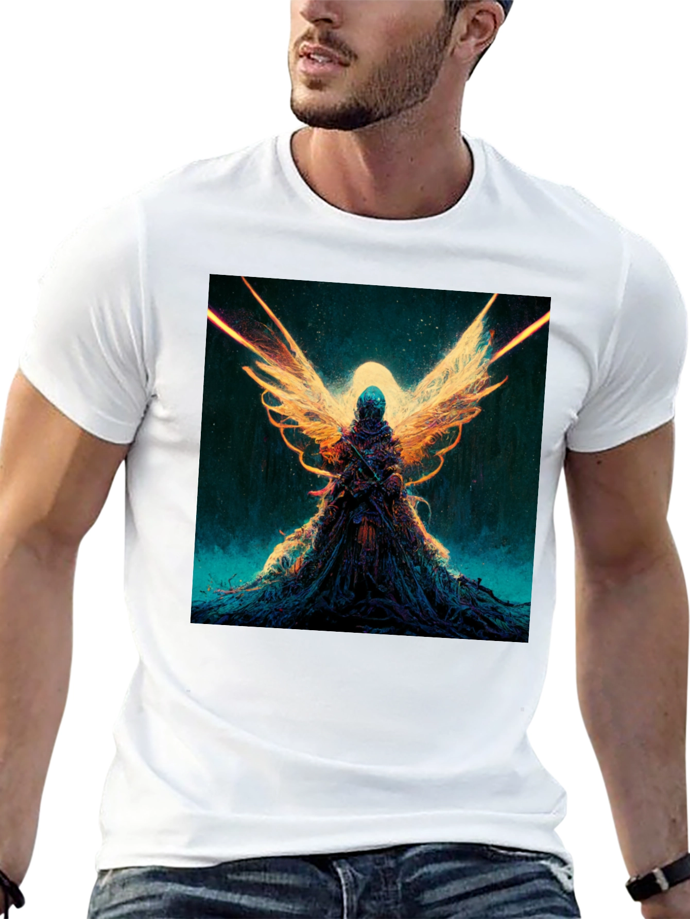 Winged Angel Graphic Black T-Shirt