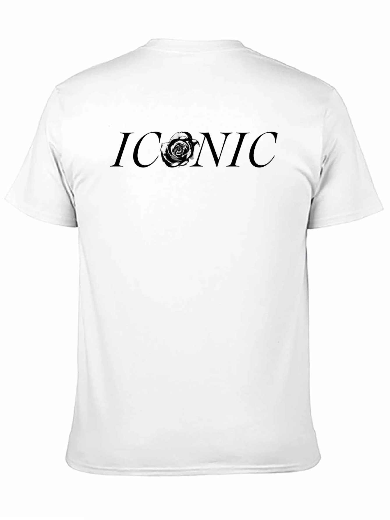 Iconic Rose Graphic Tee - Stylish Black Cotton T-Shirt
