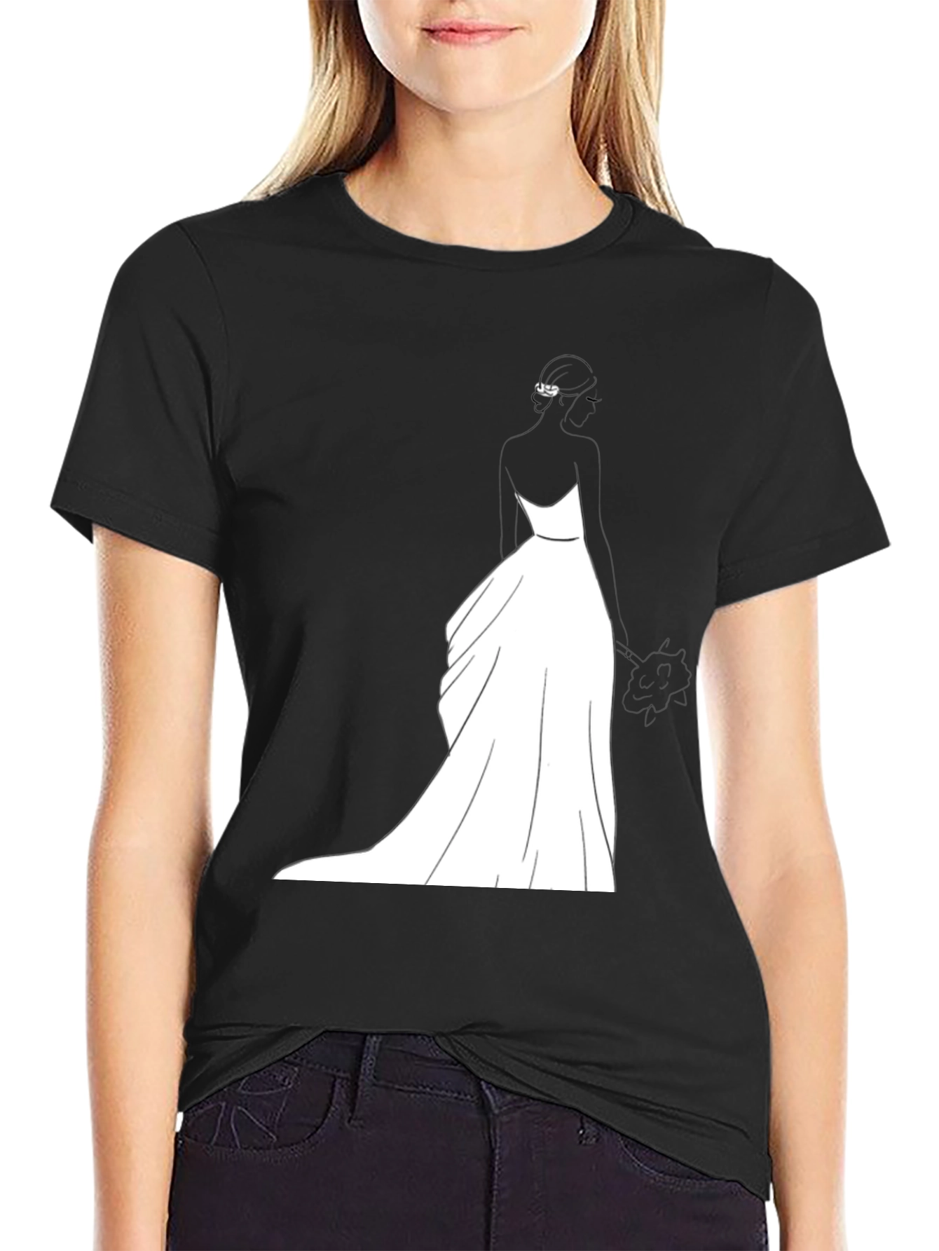 Bride Graphic T-Shirt - Black Wedding Design