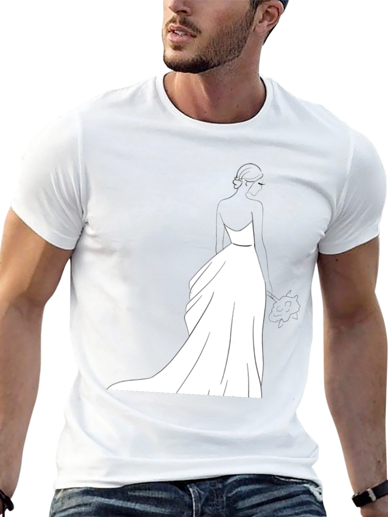 Bride Graphic T-Shirt - Black Wedding Design