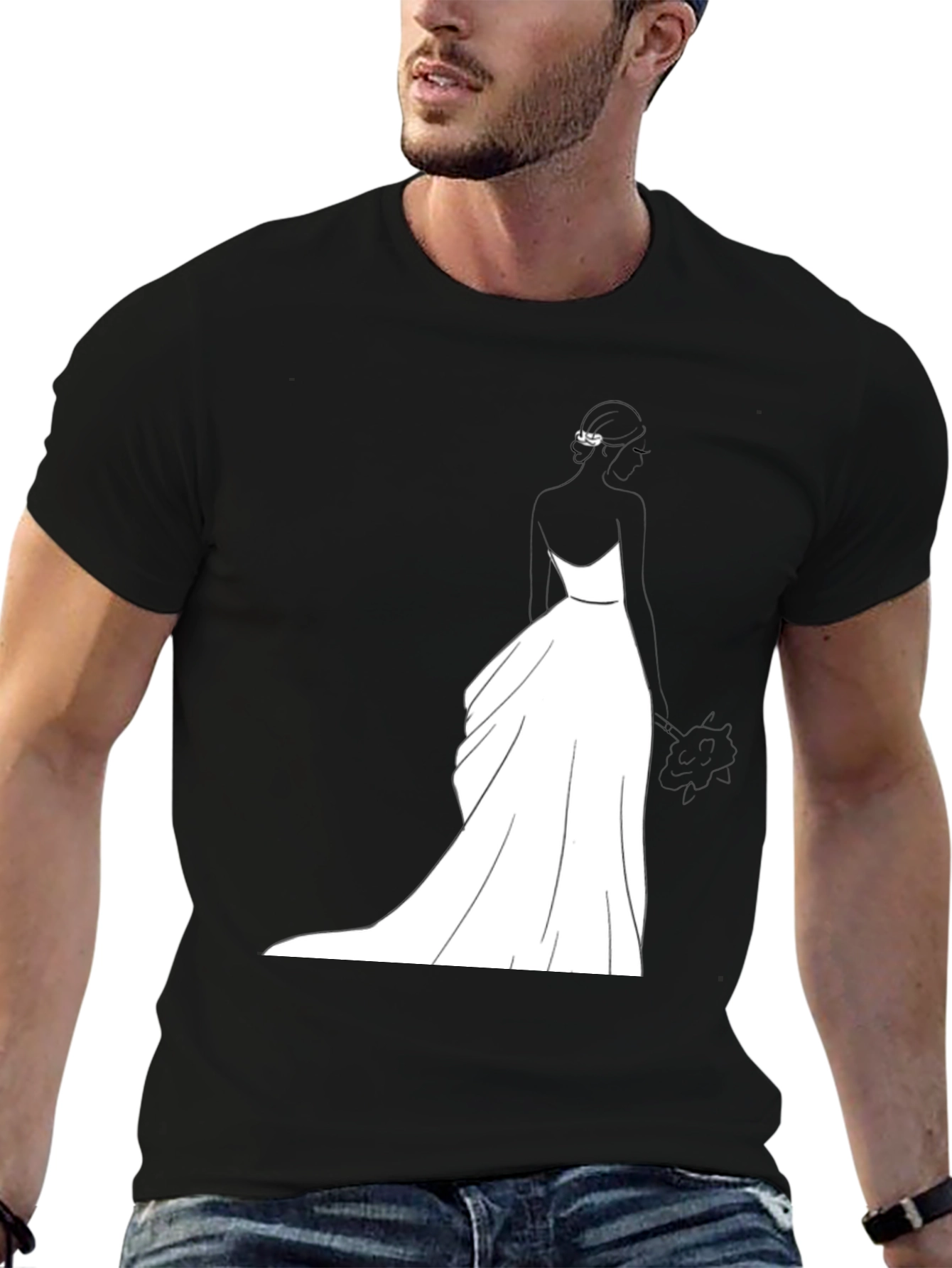 Bride Graphic T-Shirt - Black Wedding Design