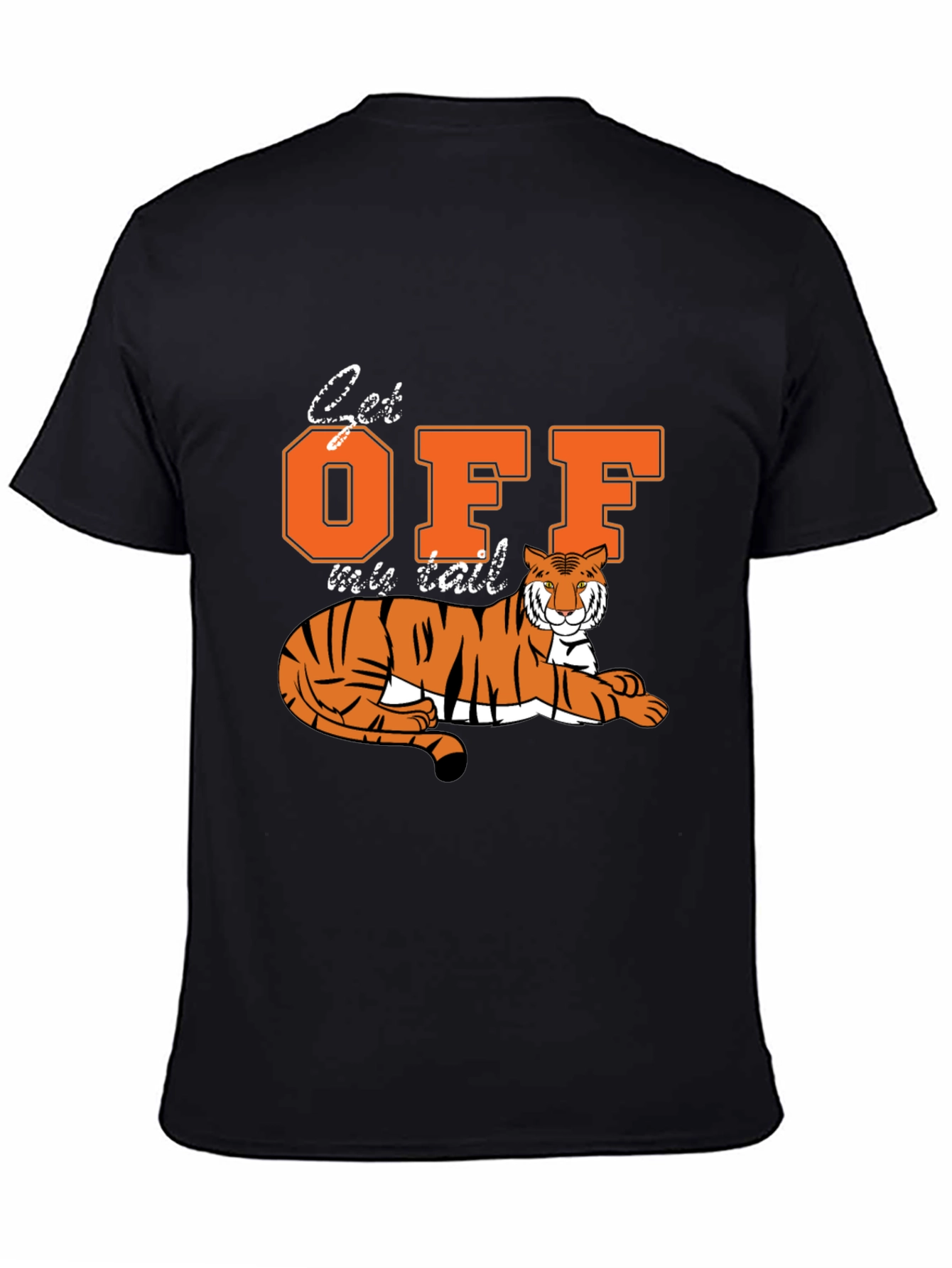 Get Off My Tail Tiger Graphic Tee - Black