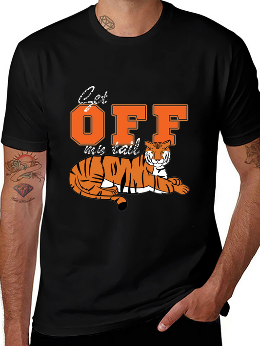 Get Off My Tail Tiger Graphic Tee - Black
