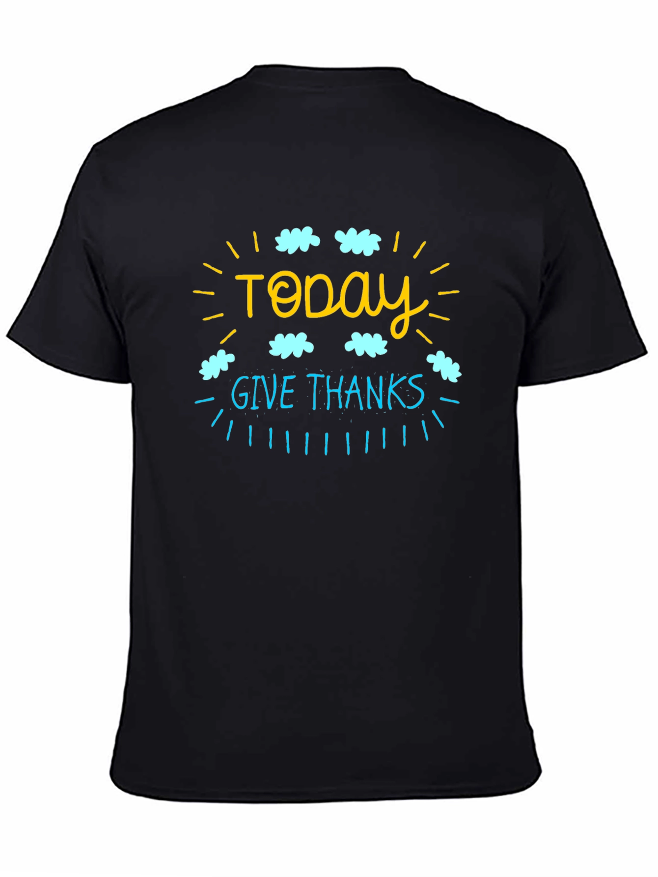 Today Give Thanks Graphic T-Shirt - Black