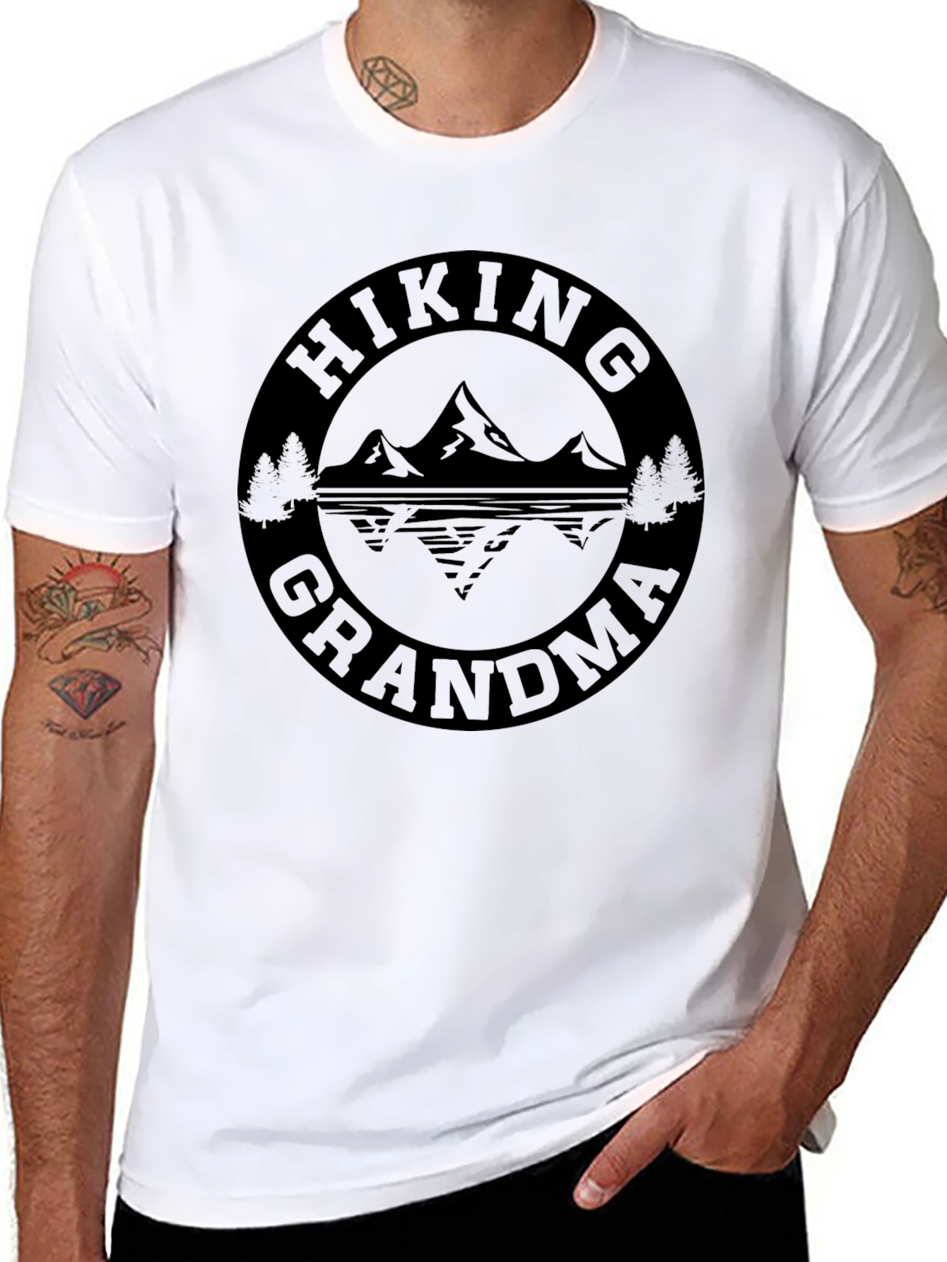 Hiking Grandma Black T-Shirt Adventure Apparel