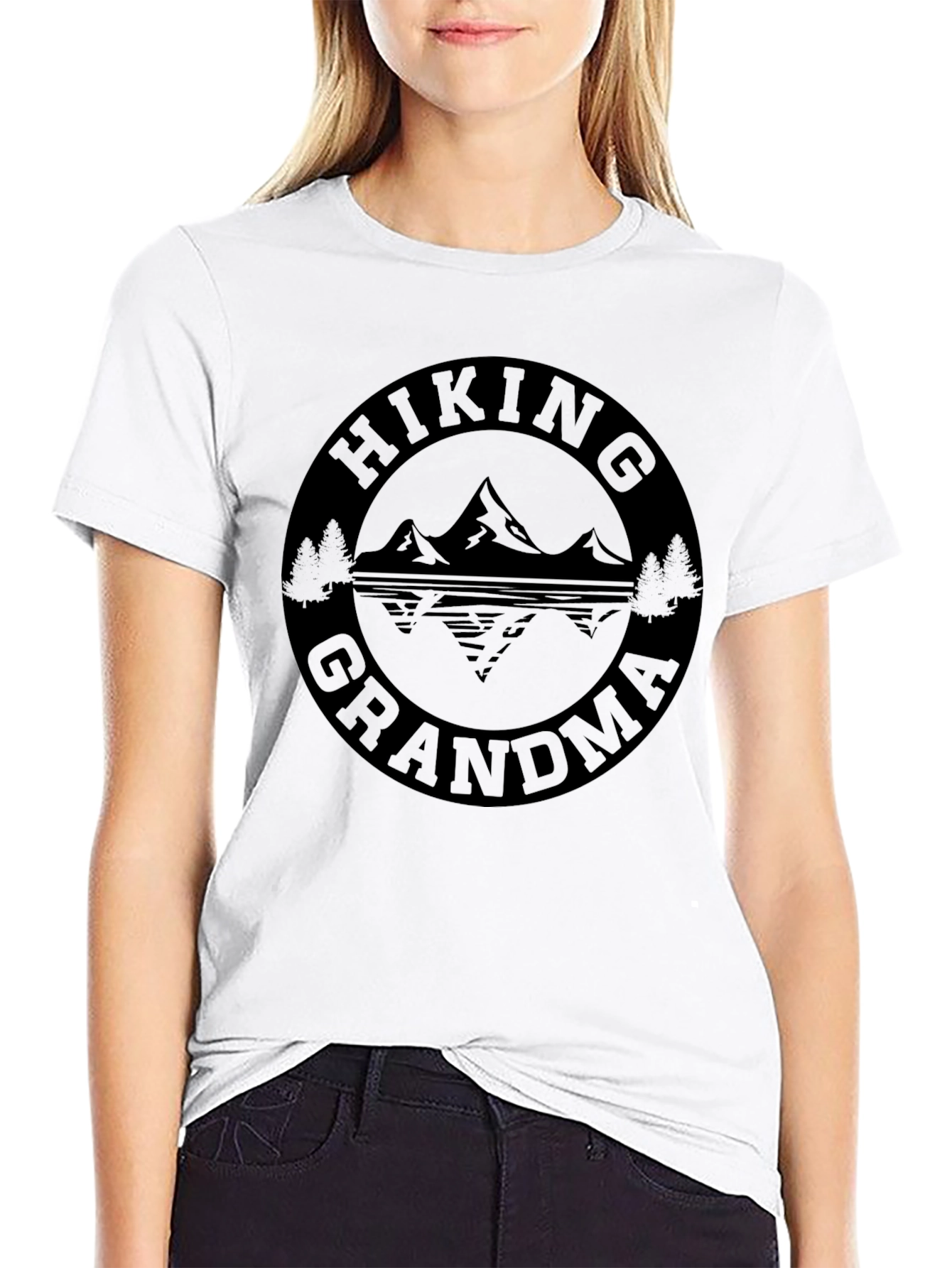 Hiking Grandma Black T-Shirt Adventure Apparel