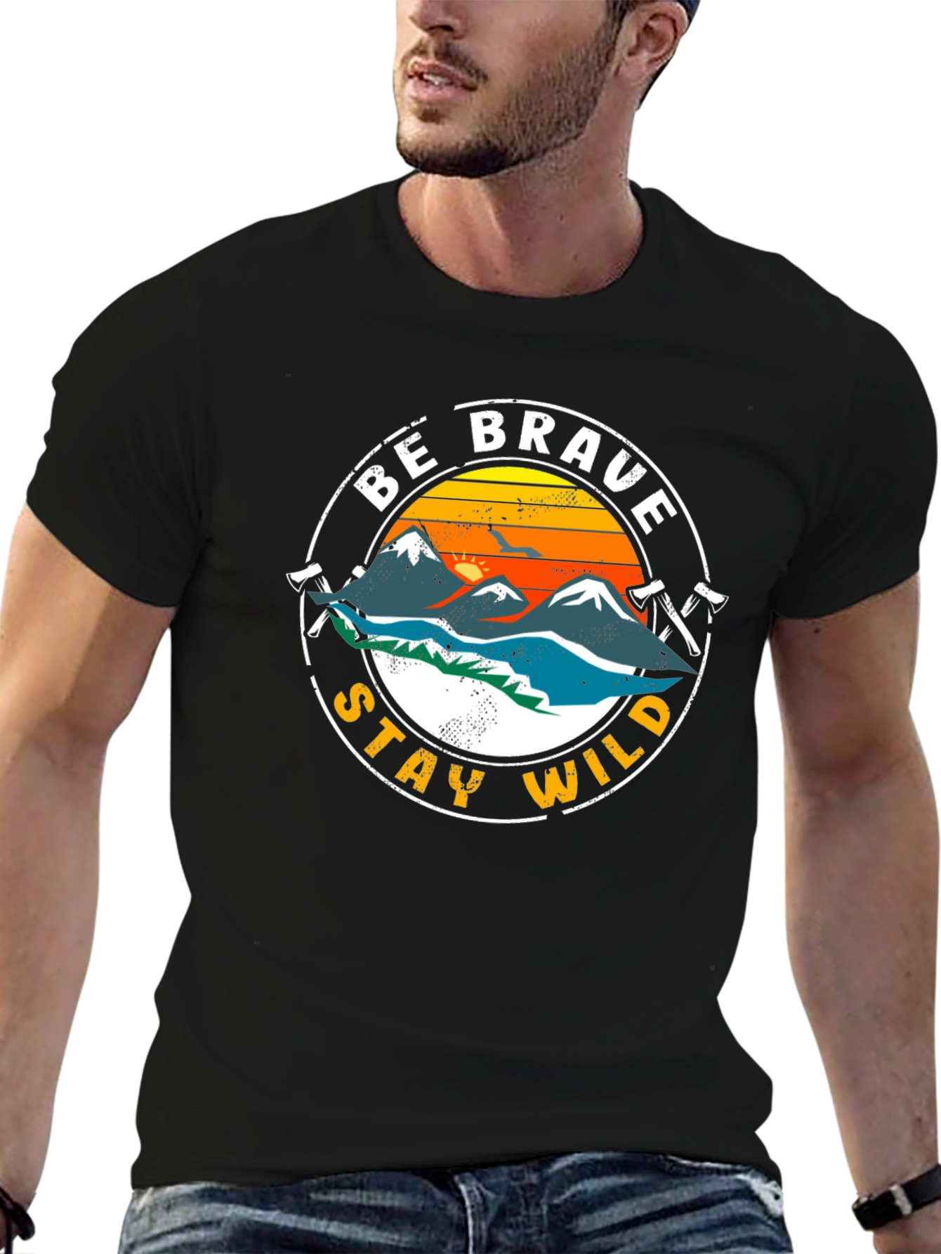 Be Brave Stay Wild Graphic T-Shirt - Adventure Tee