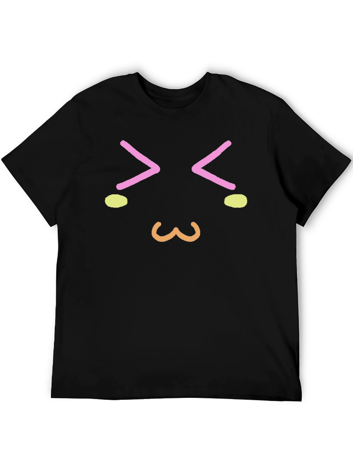 Kawaii Face Graphic Black T-Shirt