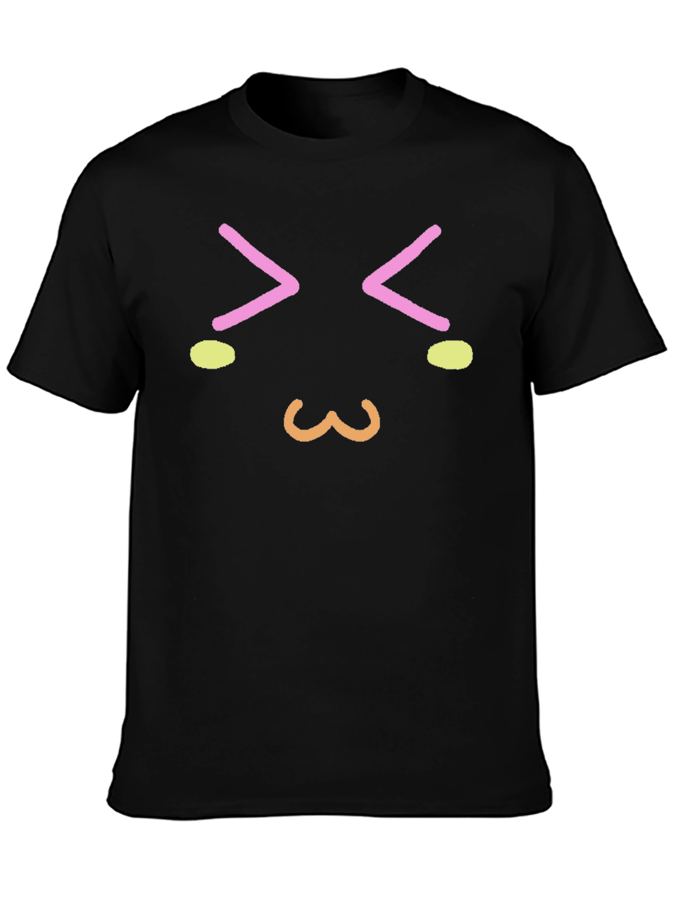Kawaii Face Graphic Black T-Shirt