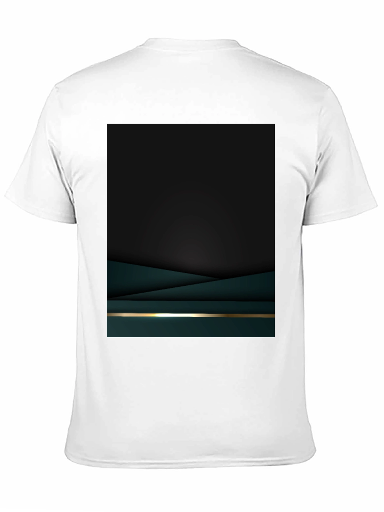Elegant Dark Green Geometric T-Shirt