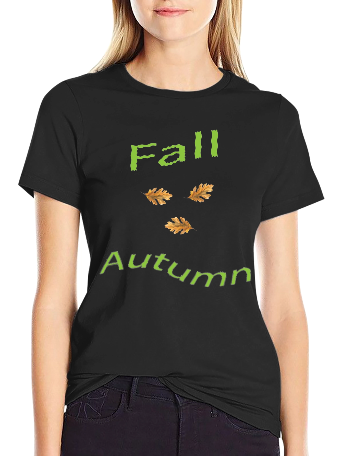 Fall Autumn Leaves Graphic Tee - Unisex Black T-Shirt