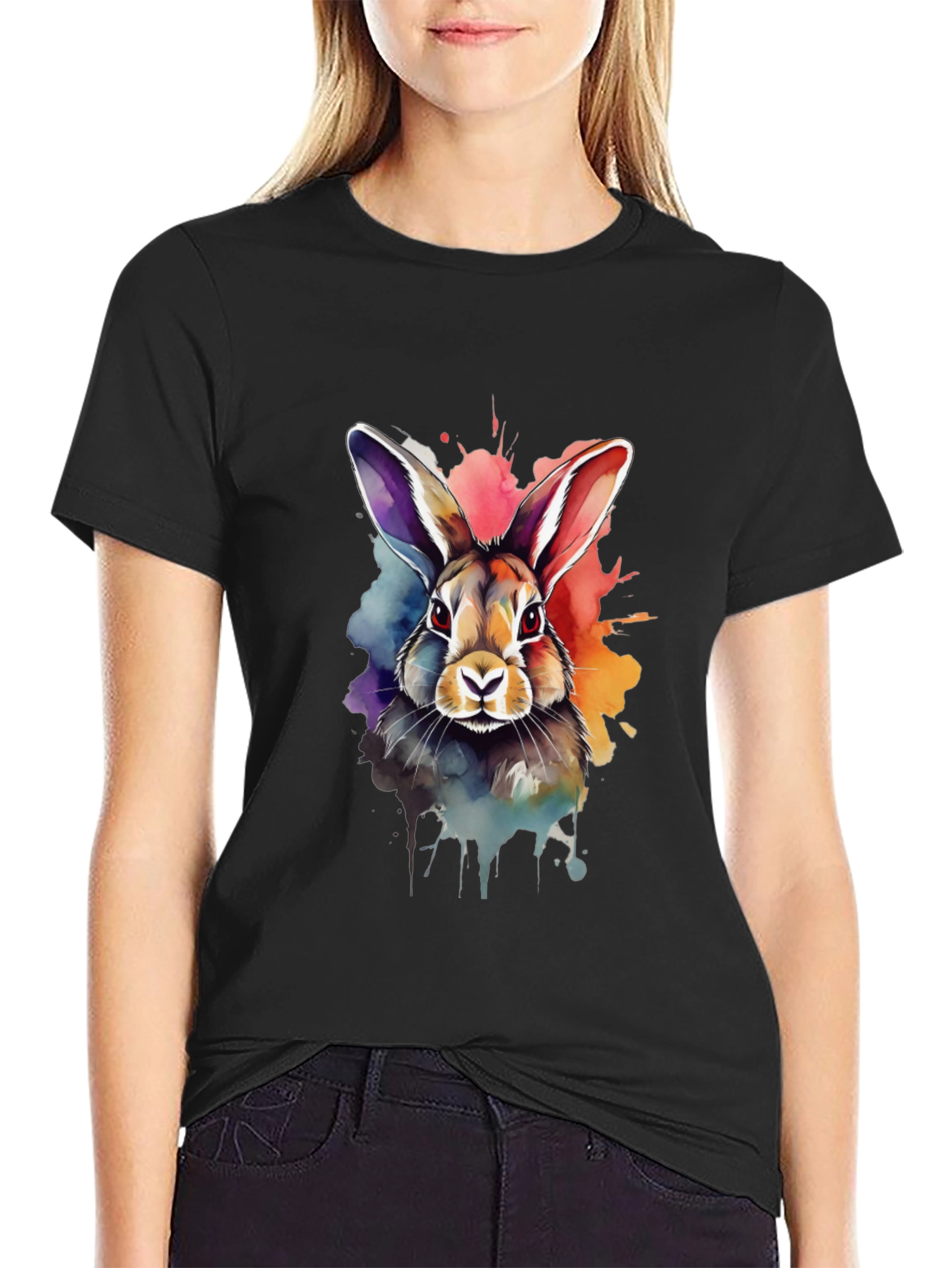 Rabbit Watercolor Graphic Tee