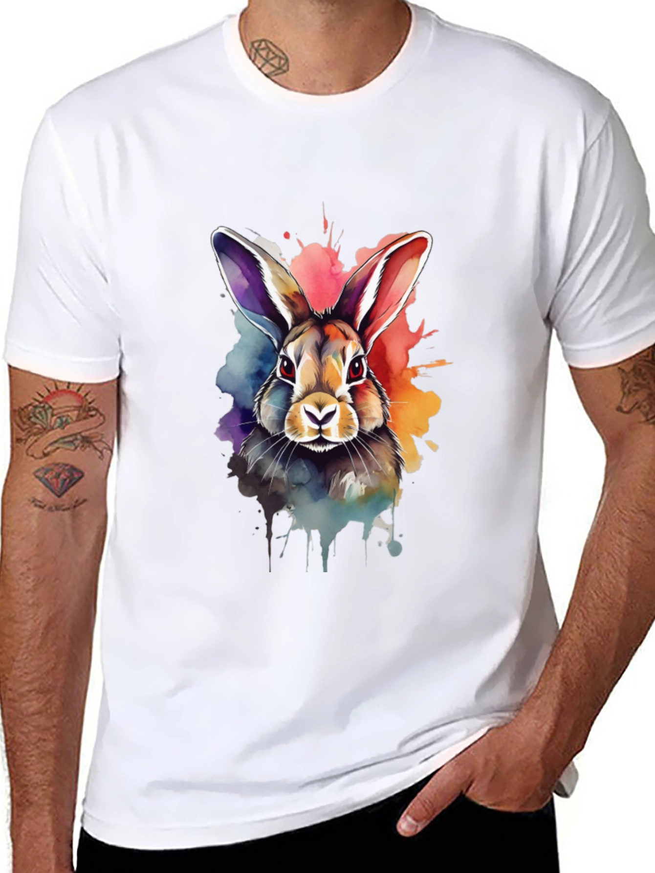 Rabbit Watercolor Graphic Tee