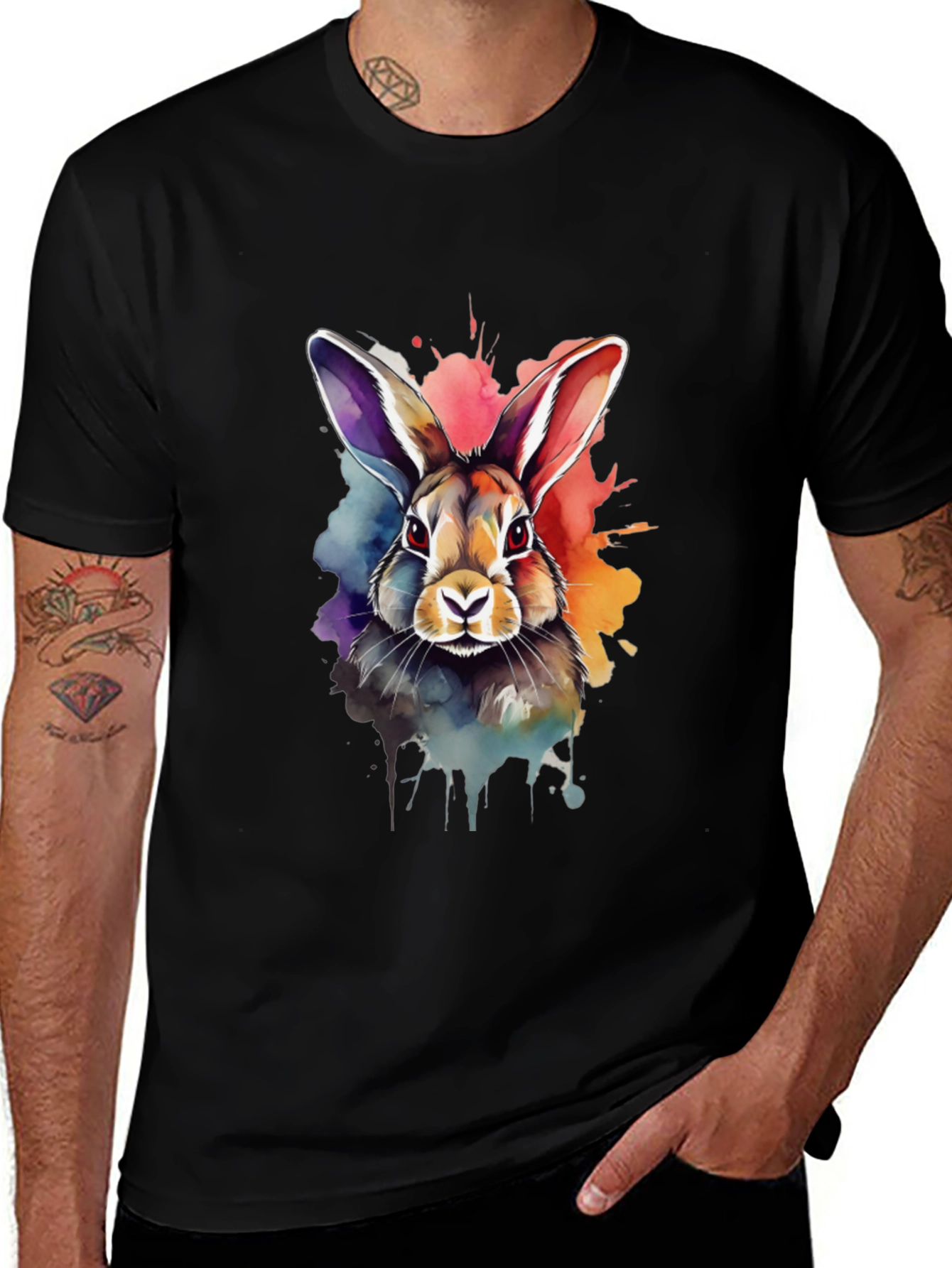 Rabbit Watercolor Graphic Tee