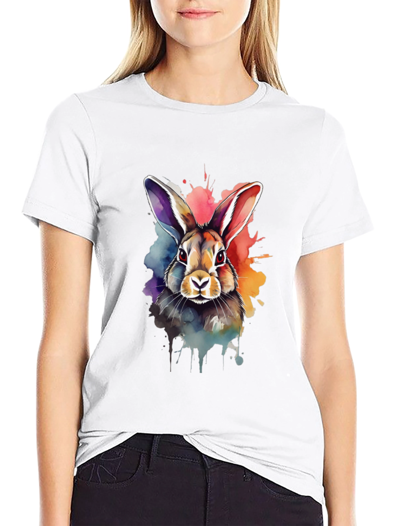 Rabbit Watercolor Graphic Tee