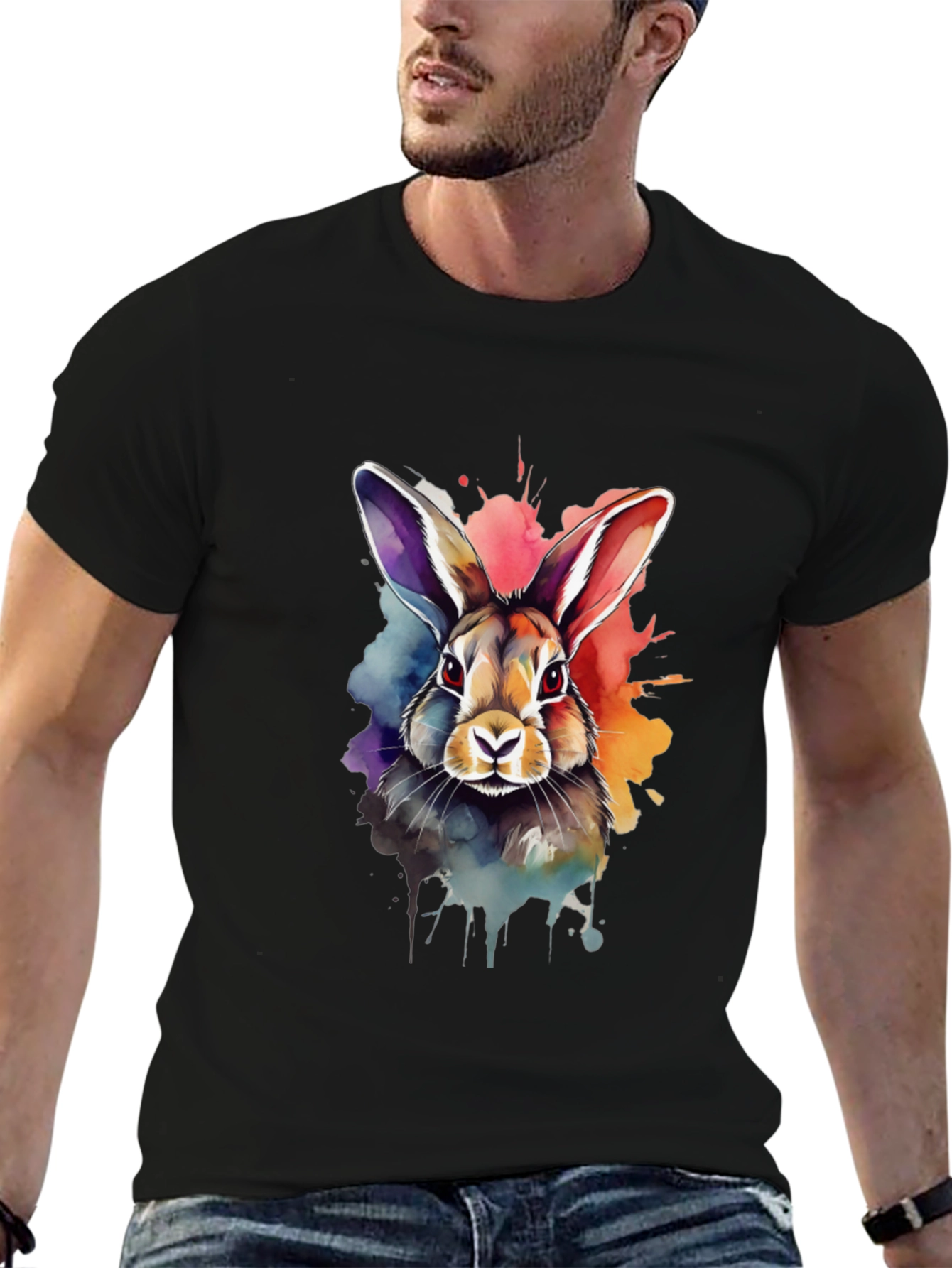 Rabbit Watercolor Graphic Tee