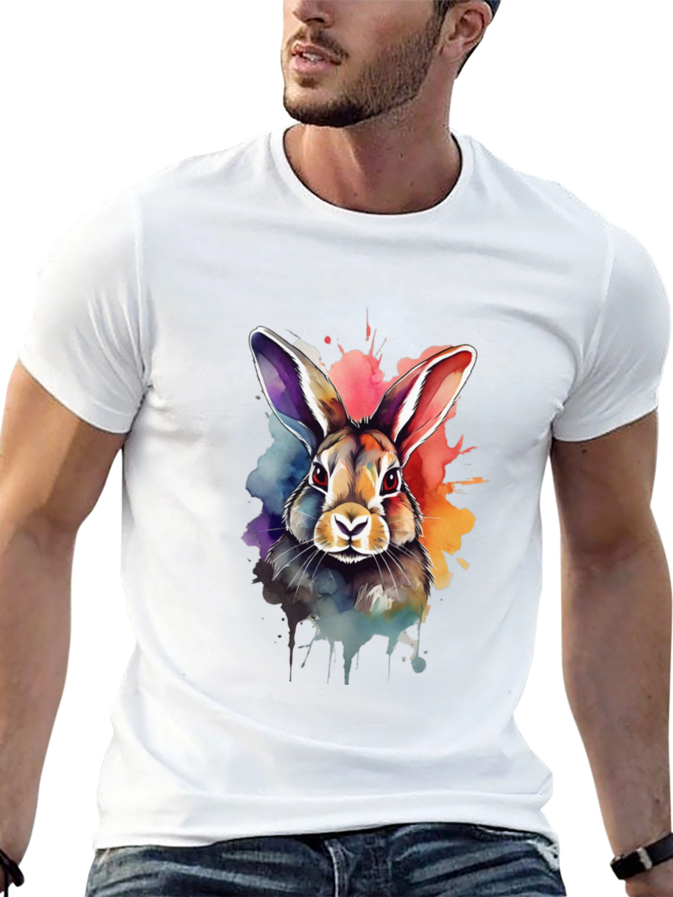 Rabbit Watercolor Graphic Tee
