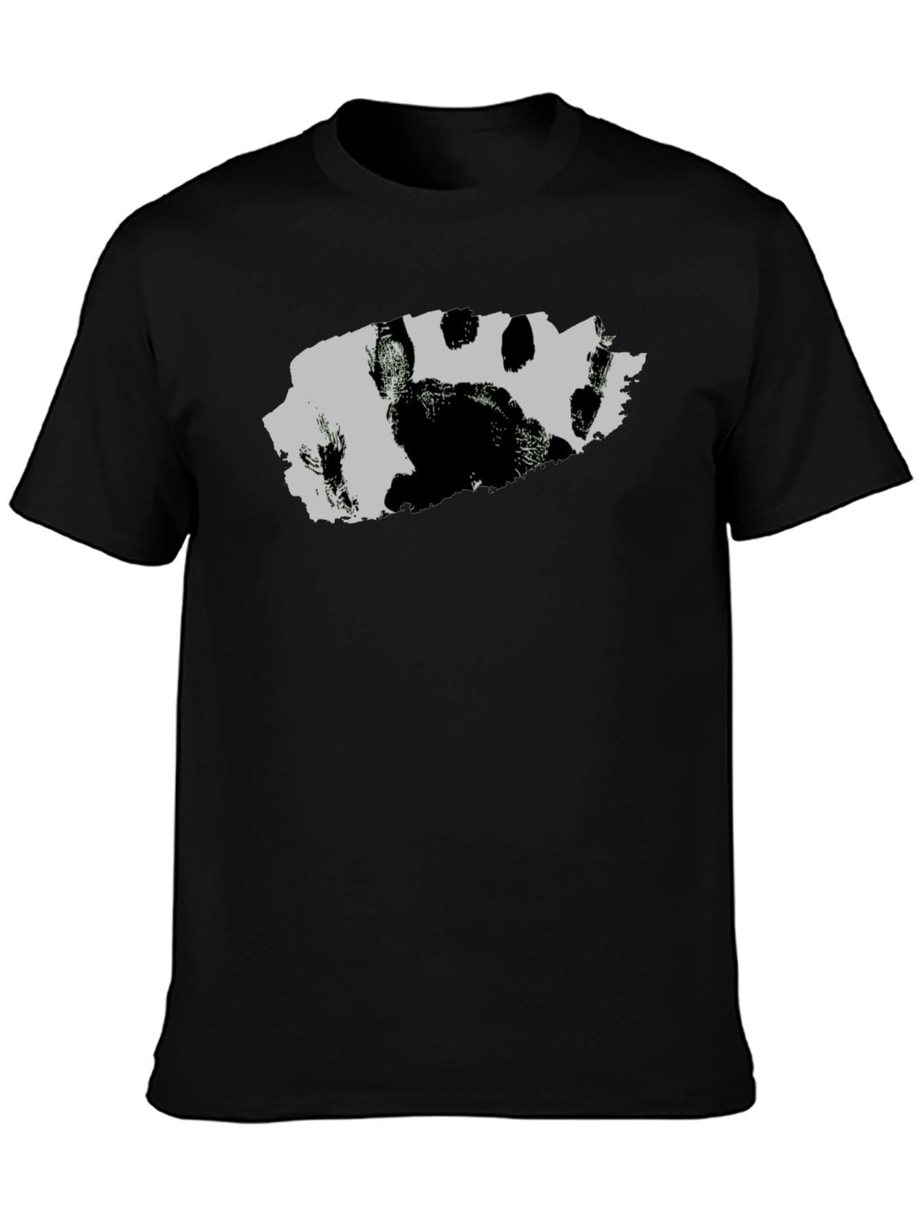Bear Paw Print T-Shirt - Black Graphic Tee