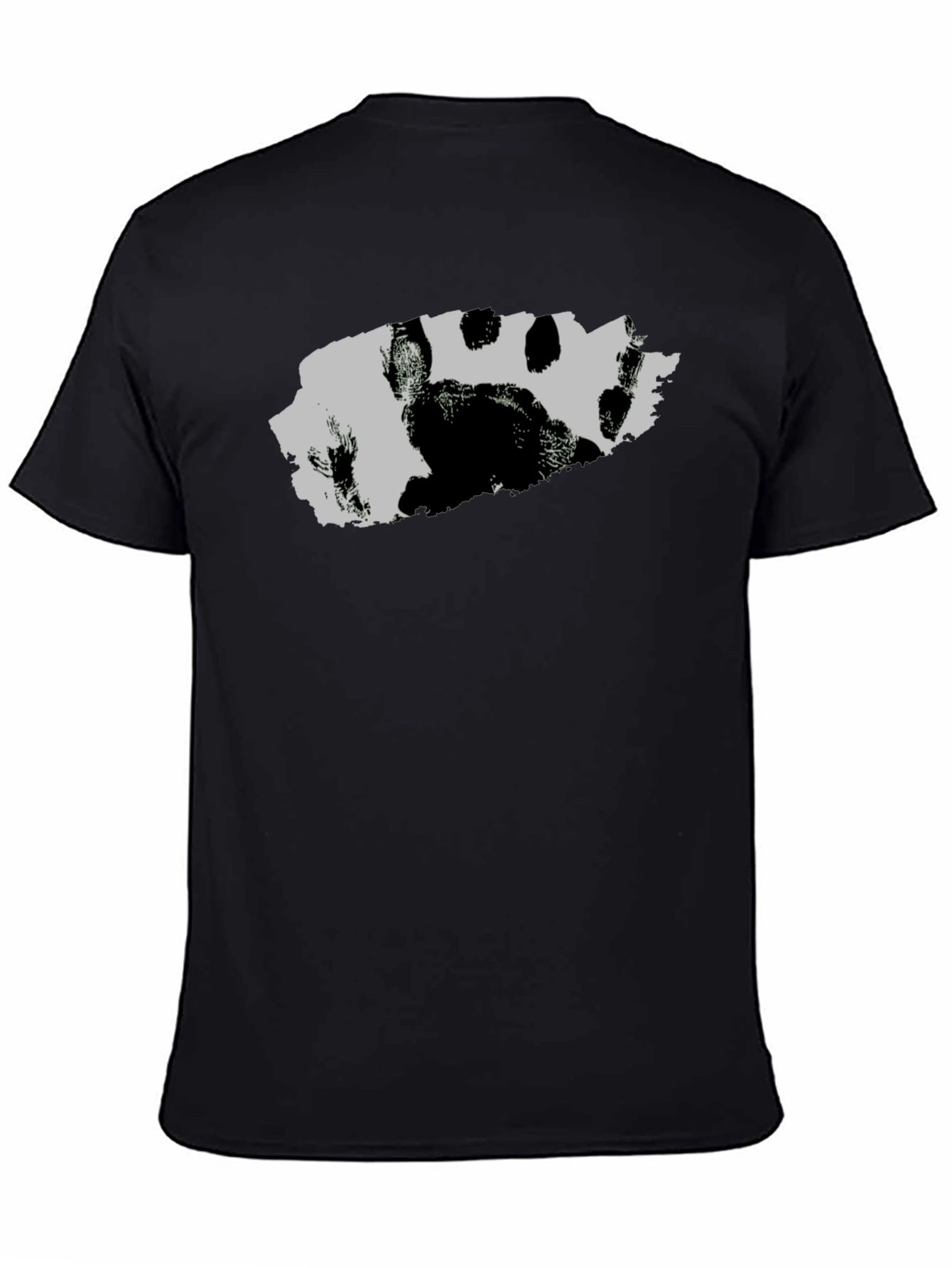 Bear Paw Print T-Shirt - Black Graphic Tee