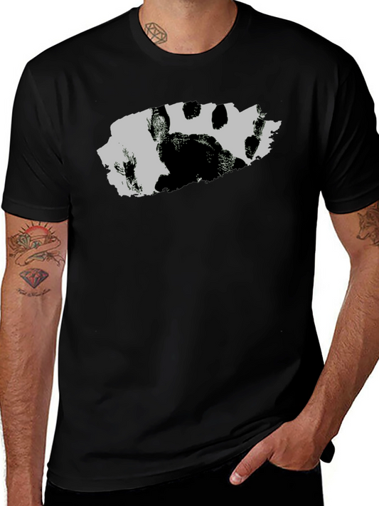 Bear Paw Print T-Shirt - Black Graphic Tee