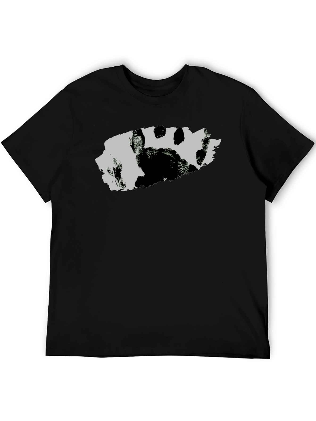 Bear Paw Print T-Shirt - Black Graphic Tee