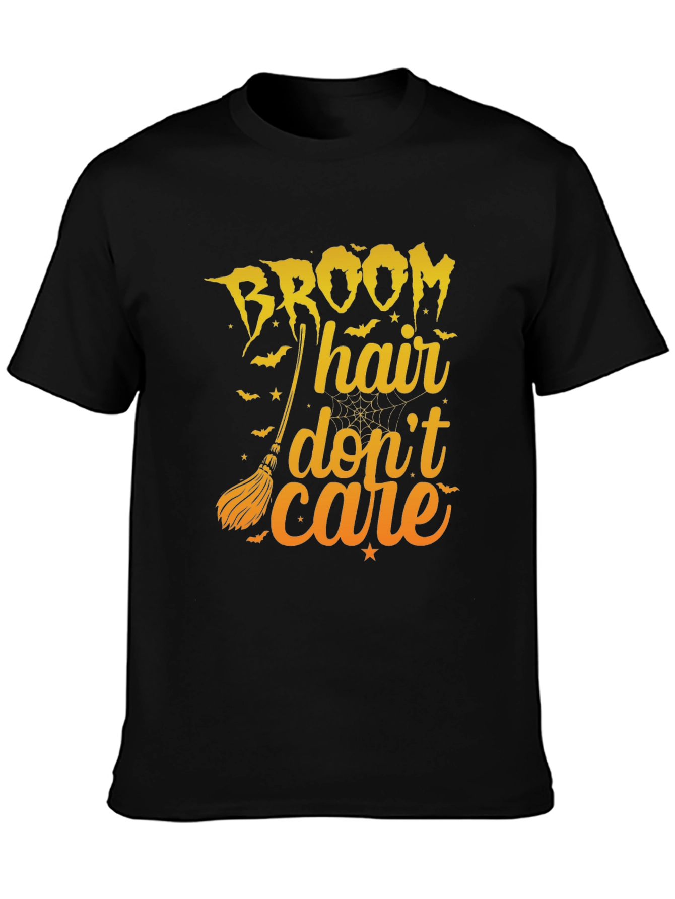 Broom Hair Dont Care Graphic Tee - Halloween T-Shirt