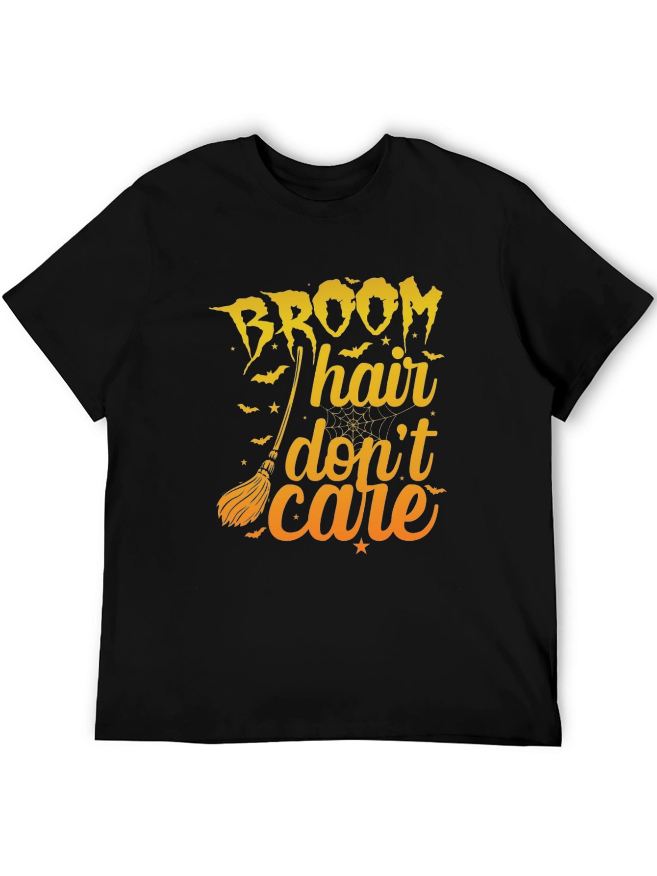 Broom Hair Dont Care Graphic Tee - Halloween T-Shirt