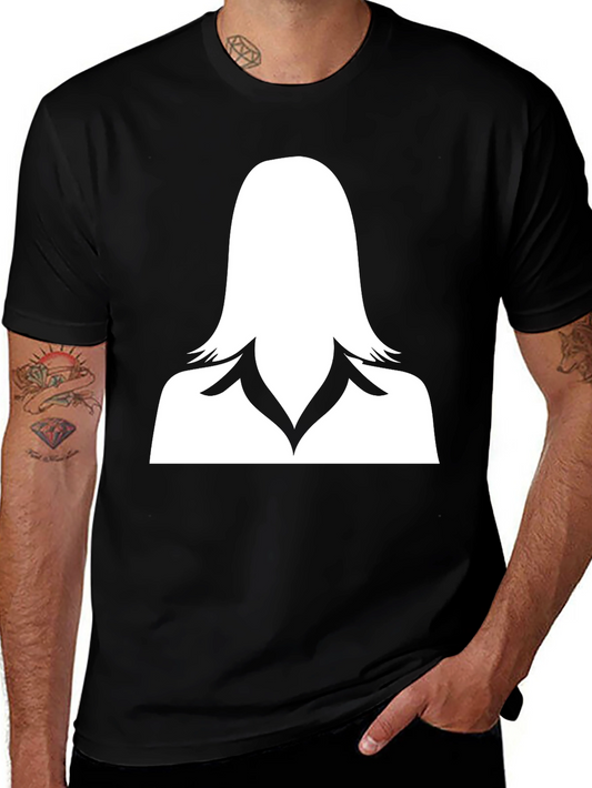 Woman Silhouette Graphic Tee - Stylish Black T-Shirt