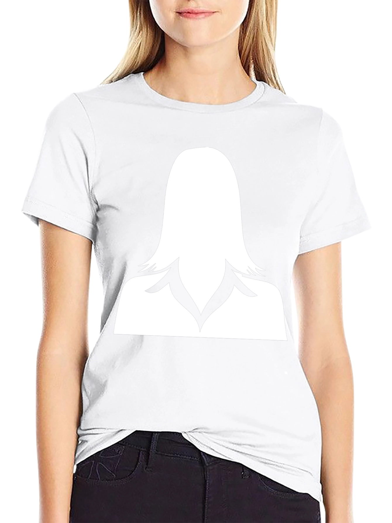 Woman Silhouette Graphic Tee - Stylish Black T-Shirt