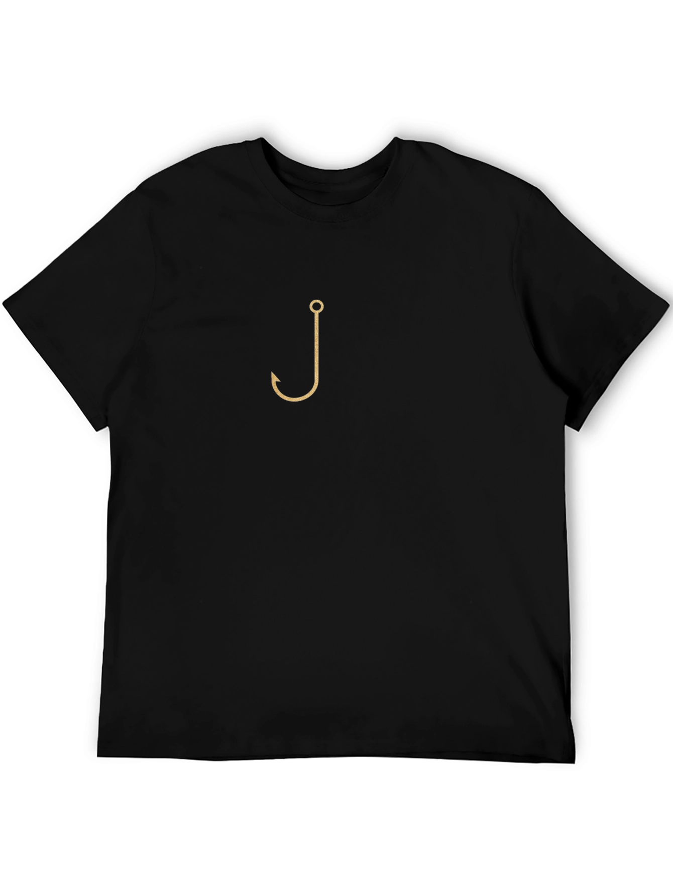 Fishing Hook Graphic Tee - Black Cotton Comfort