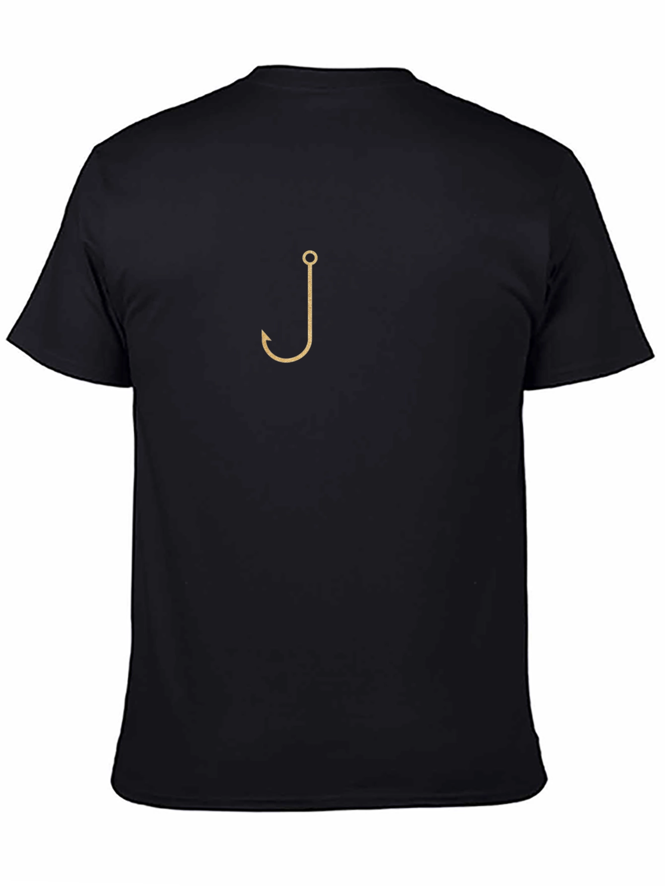 Fishing Hook Graphic Tee - Black Cotton Comfort