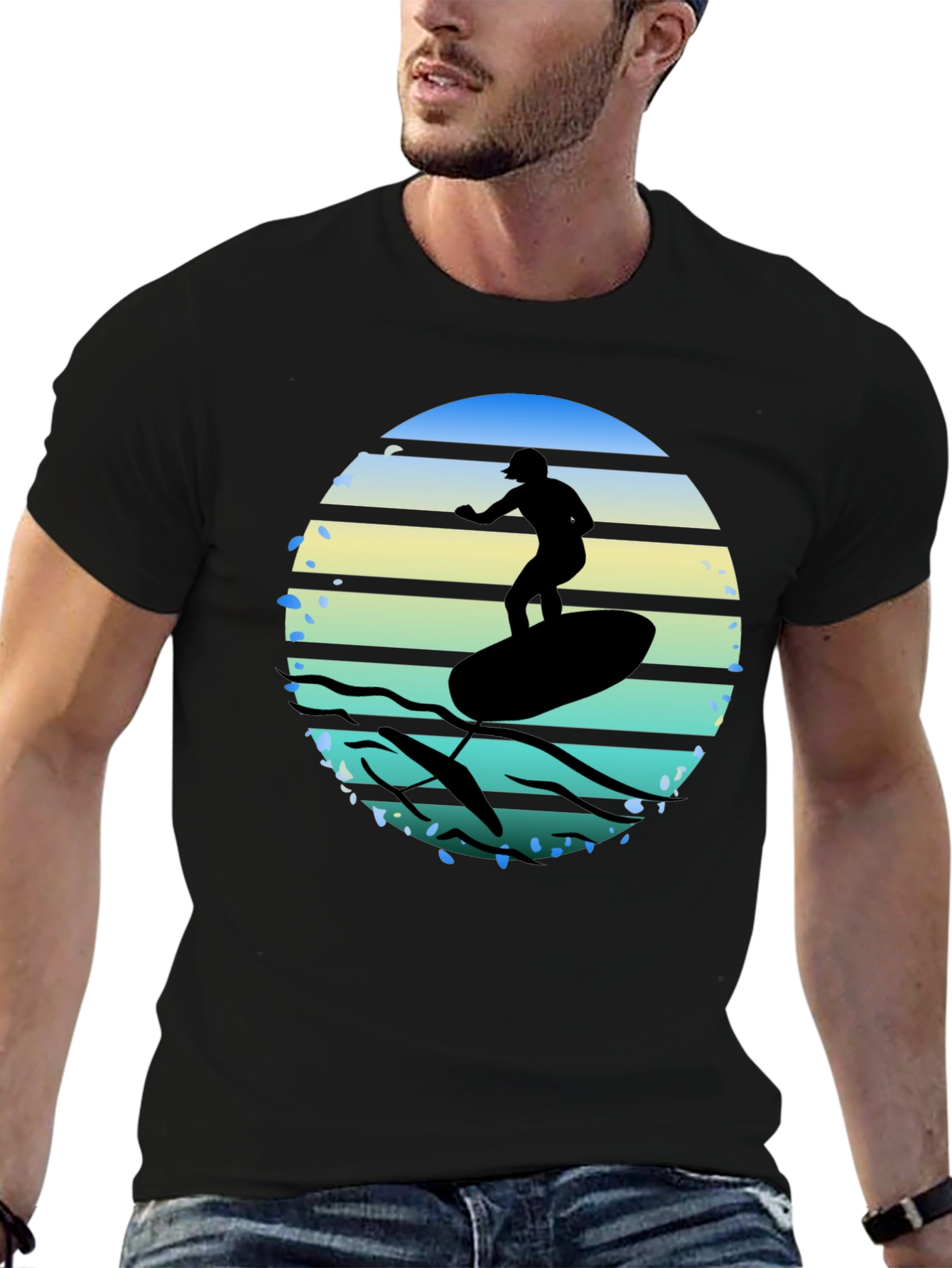 Surfing Silhouette Graphic Tee