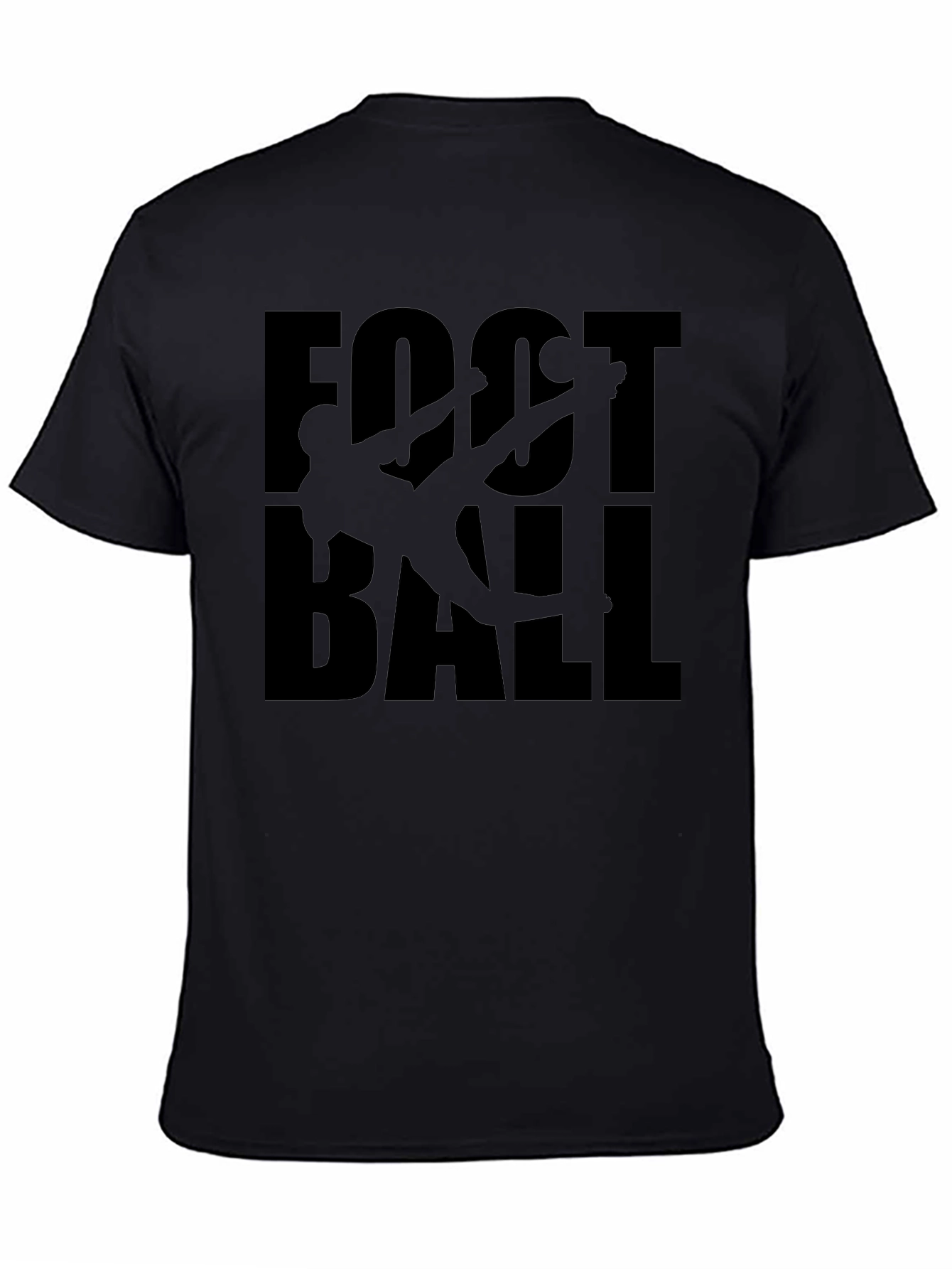 Football Silhouette Graphic Tee - Black